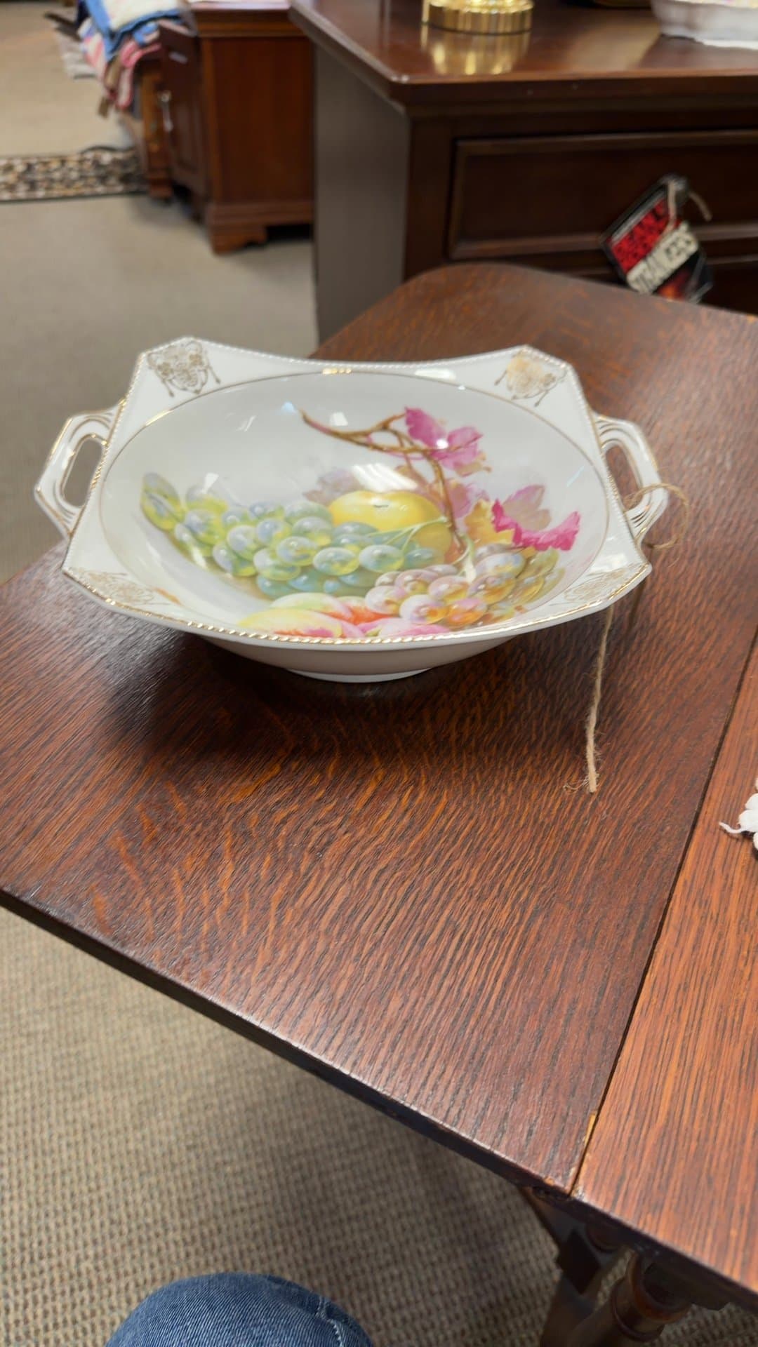Vintage Altwasser Germany Hand-Painted Bowl - Image 1