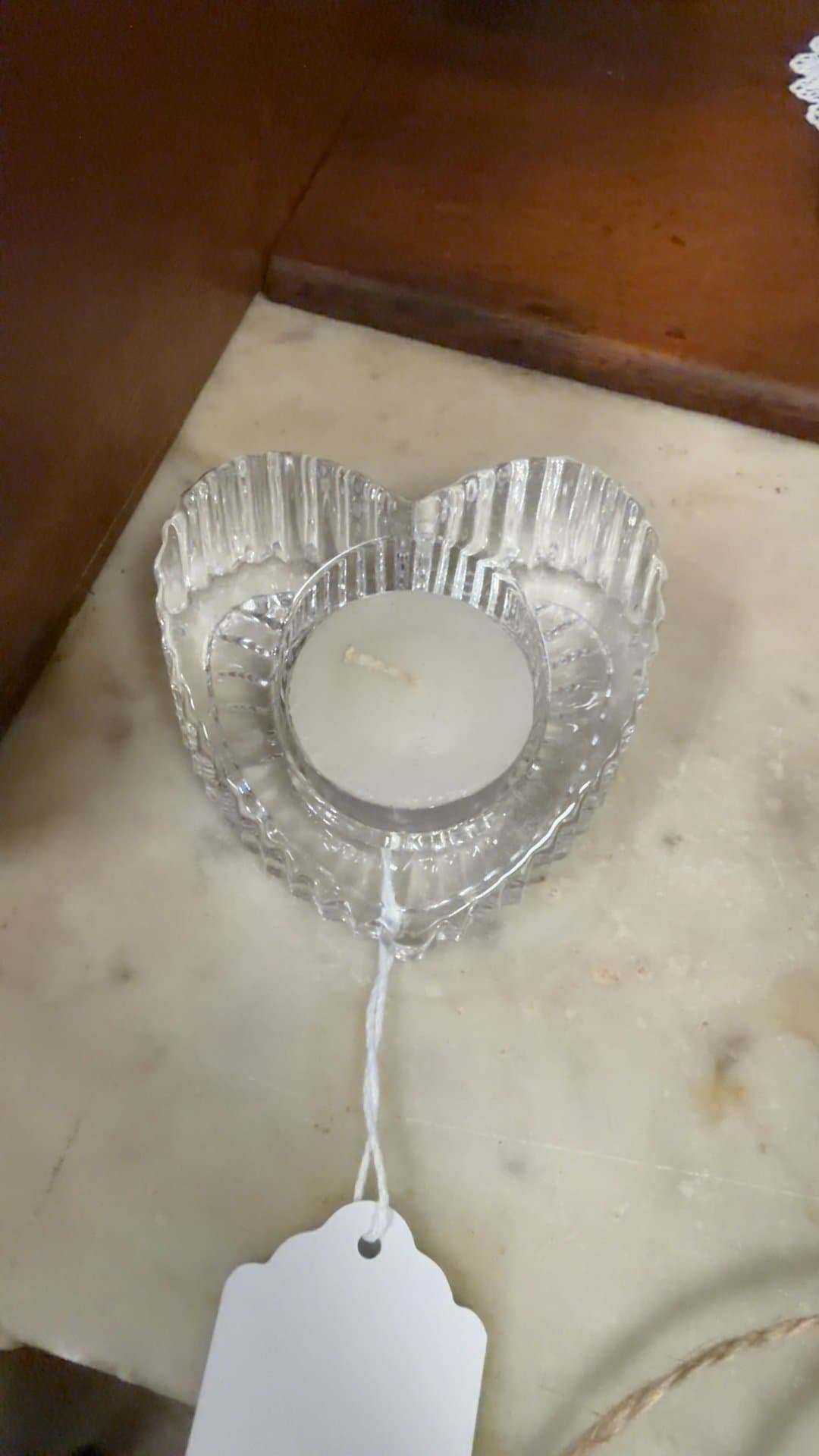 Heart-Shaped Glass Tealight Holder - Image 1