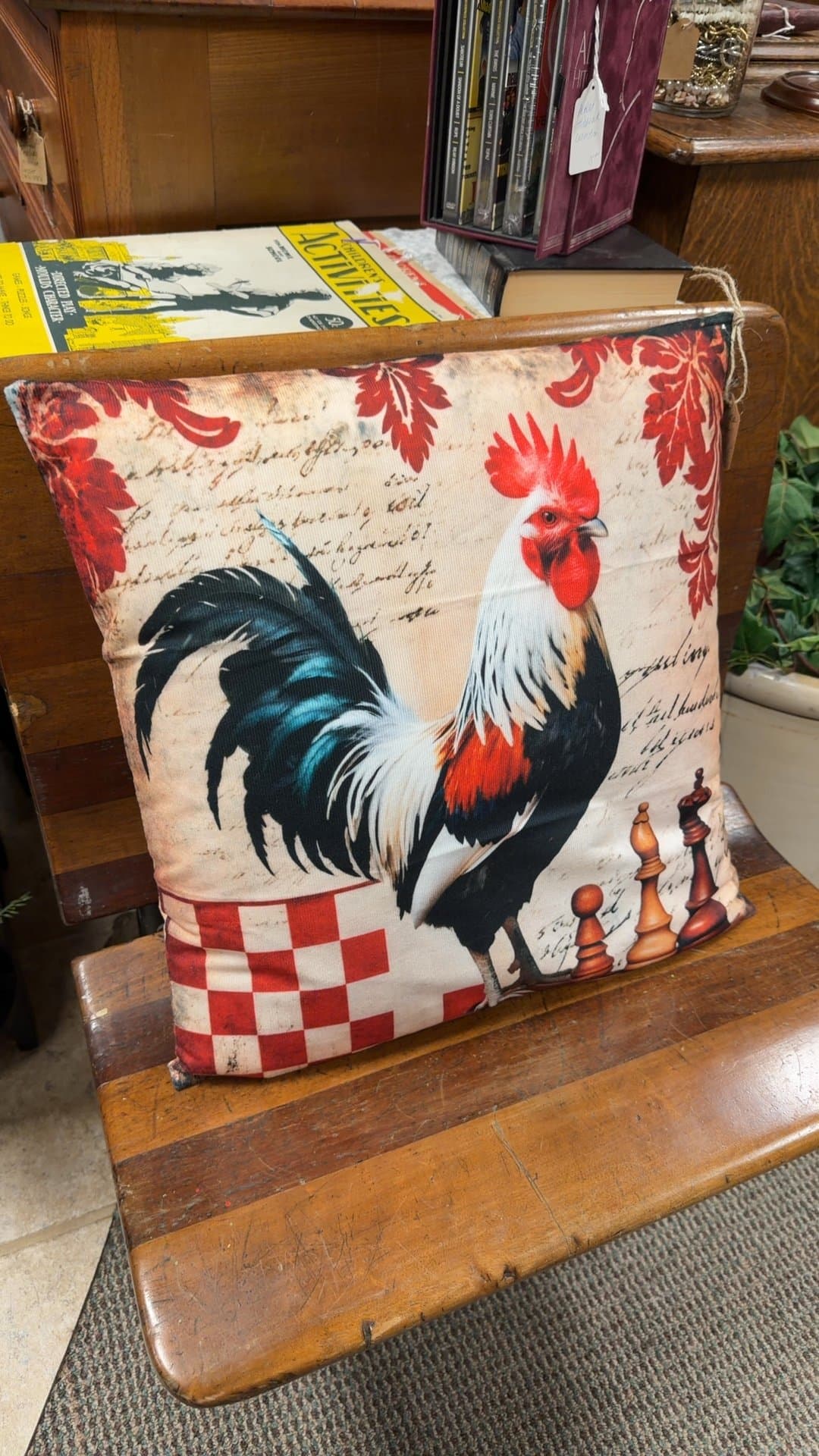 Rooster Chess Piece Pillow