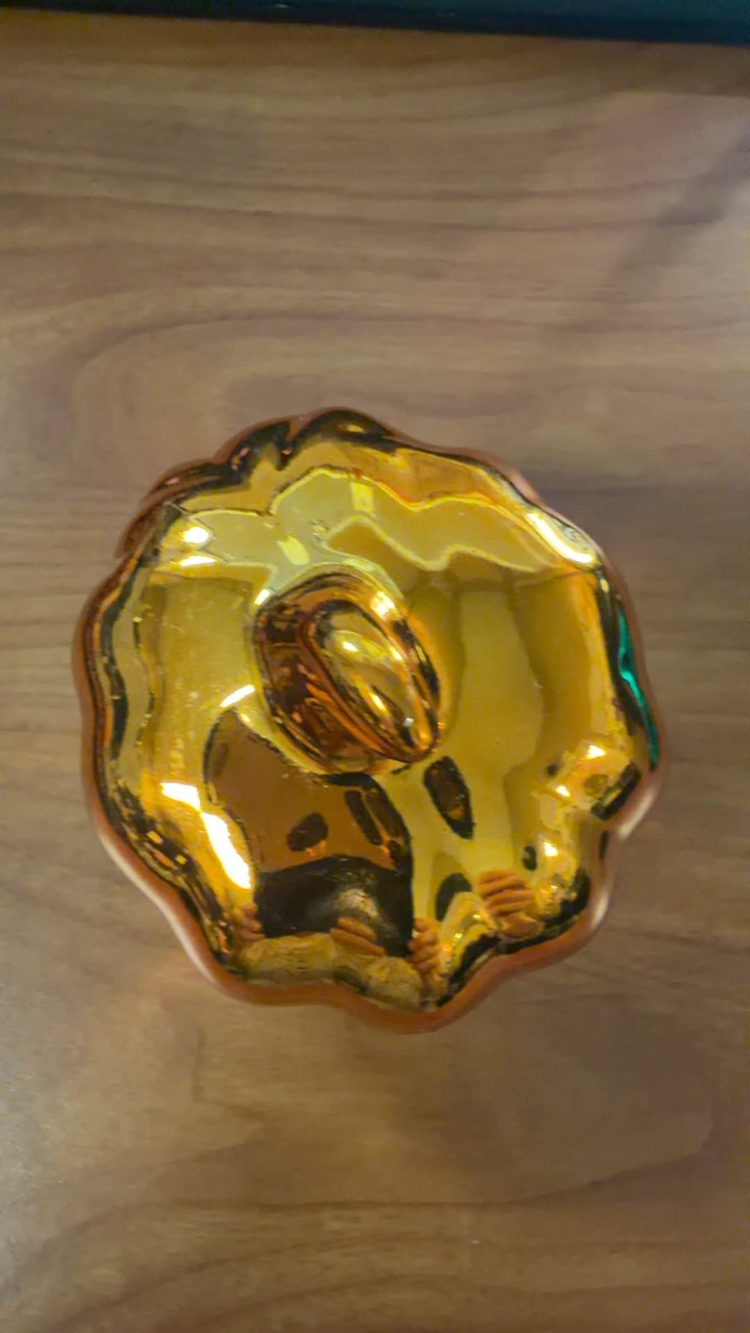 Metallic Copper Color Ceramic Pumpkin Decor - Image 1
