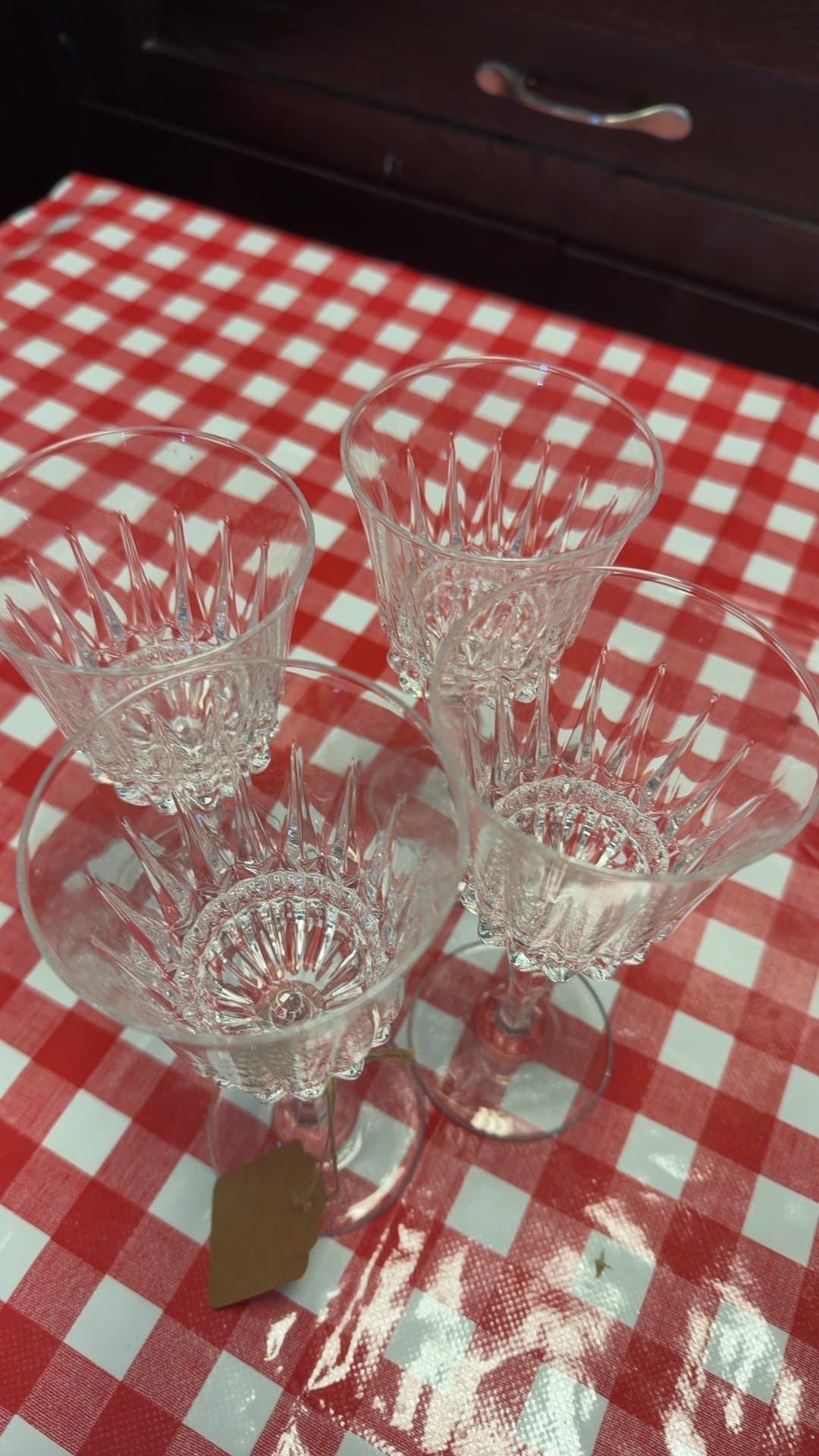 Vintage Crystal Wine Glasses Set - Image 1