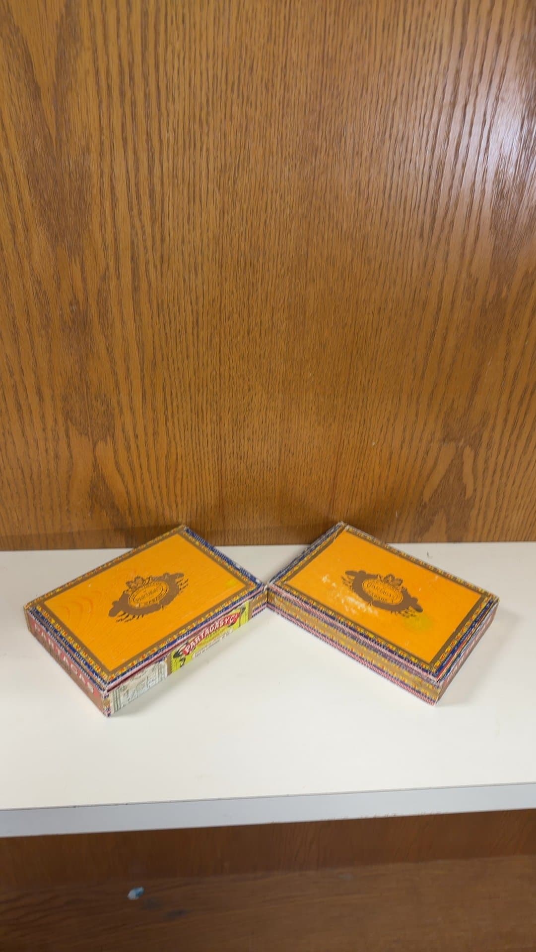 Vintage Partagas Cuban Cigar Boxes Set of 2 - Image 1