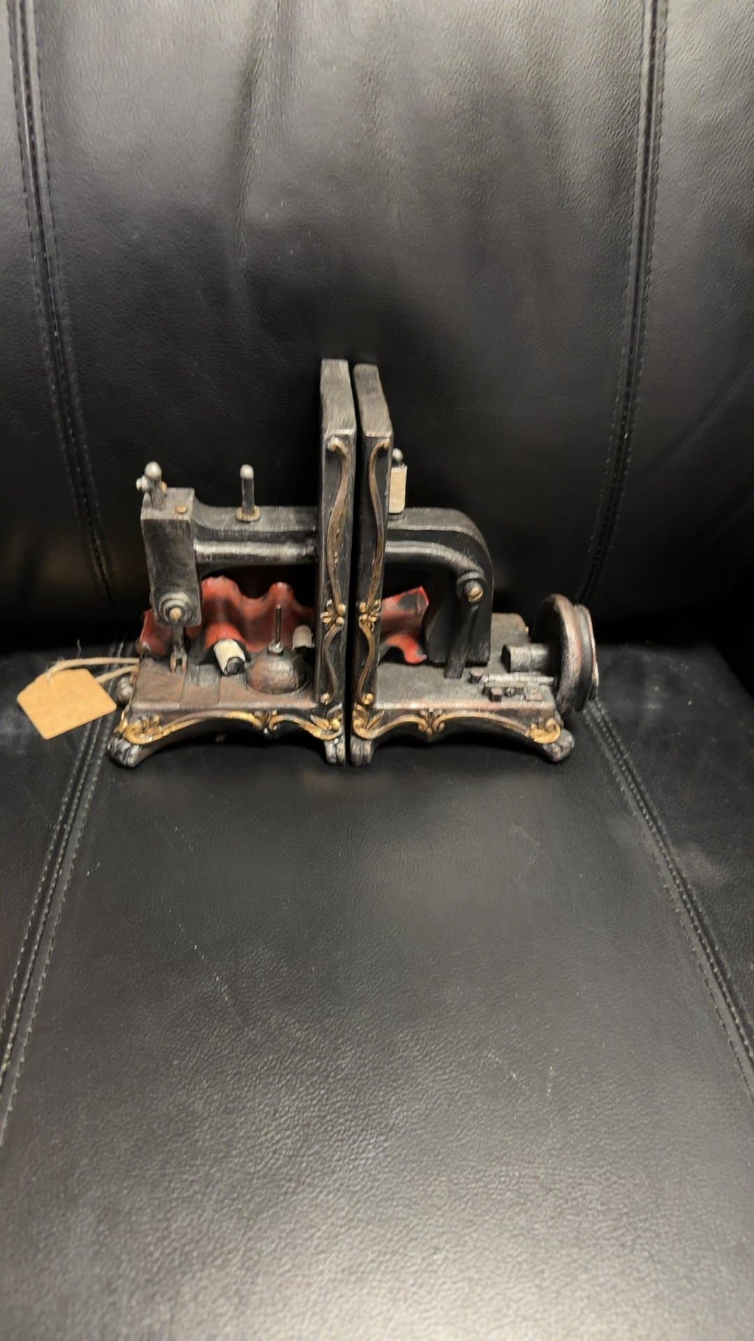 Vintage Sewing Machine Bookend Set - Image 1