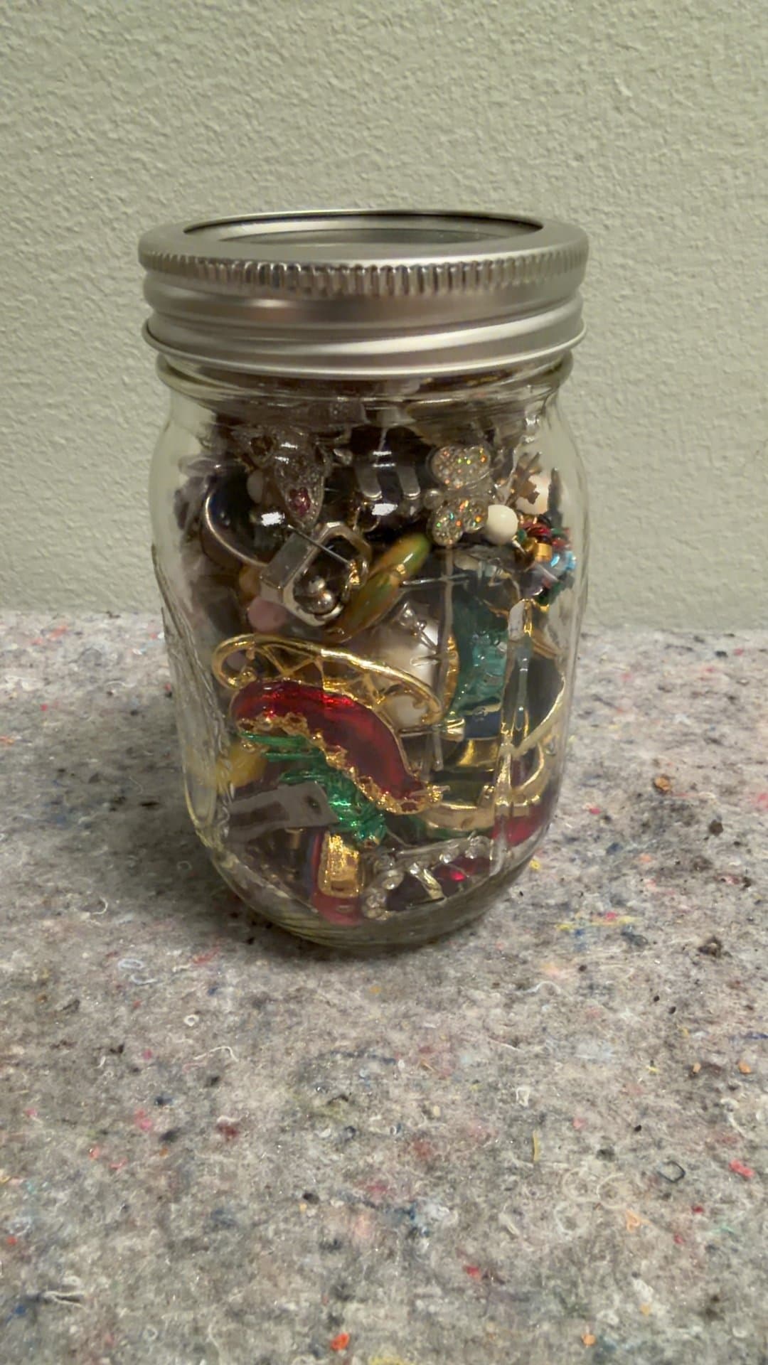 Mason Jar Filled with Costume Jewelry - Image 1