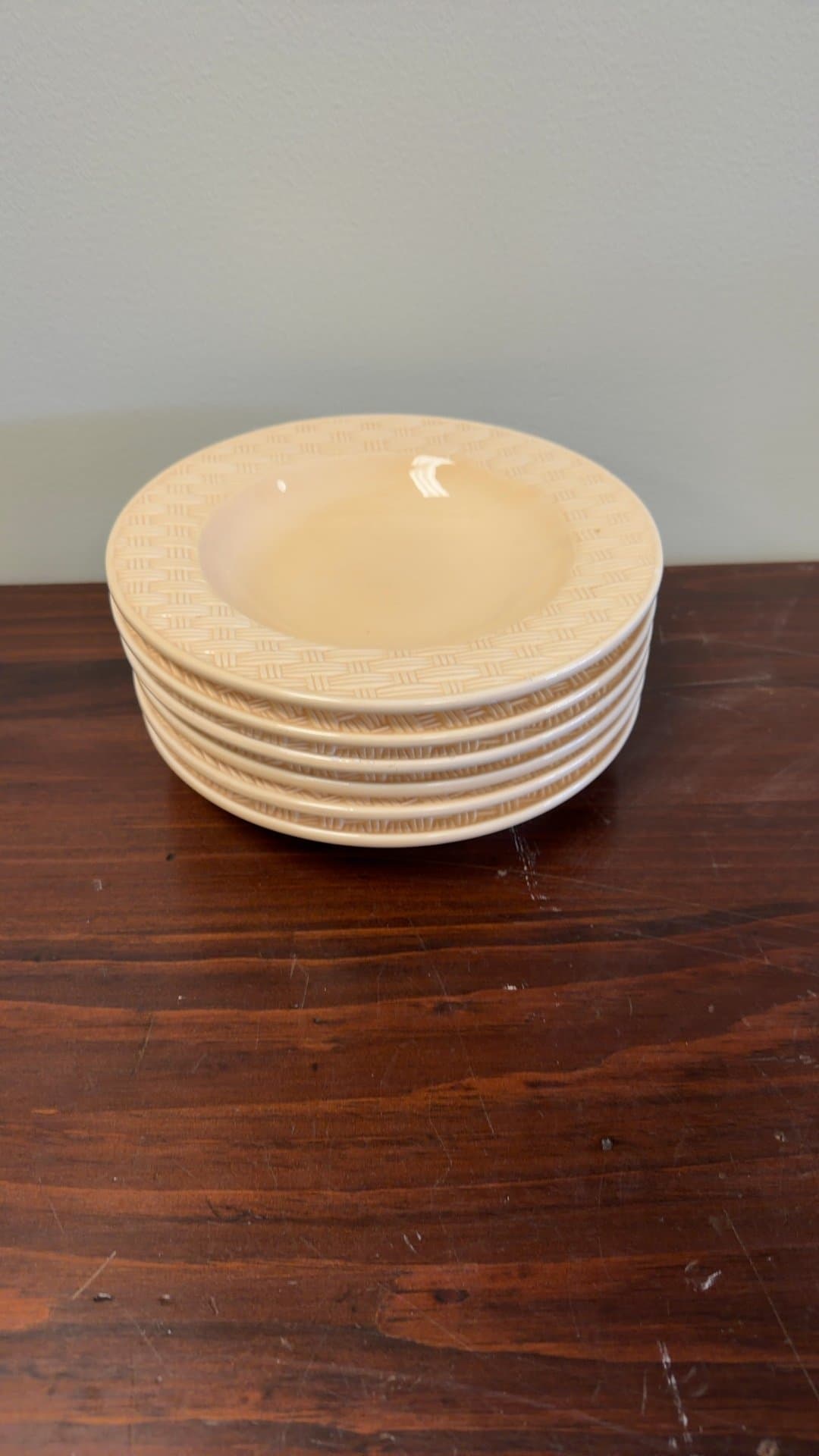 Set of Beige Ceramic Dinner Plates - Image 1