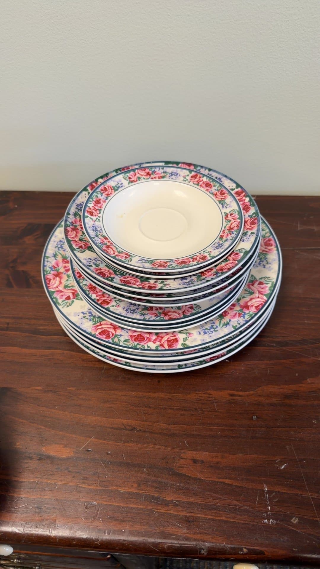 Intro Stoneware Floral Saucer Set - Image 1