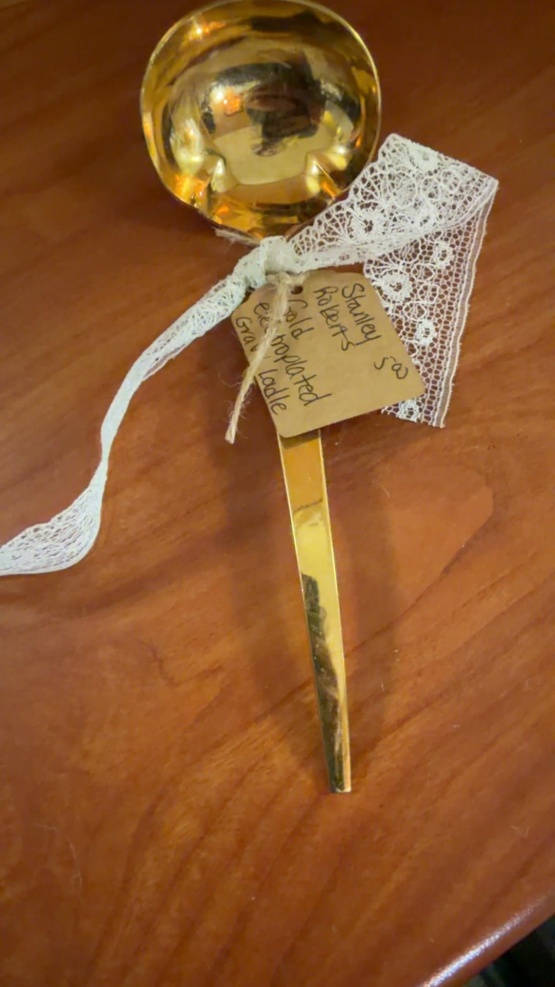 Stanley Roberts Gold-Plated Gravy Ladle - Image 1