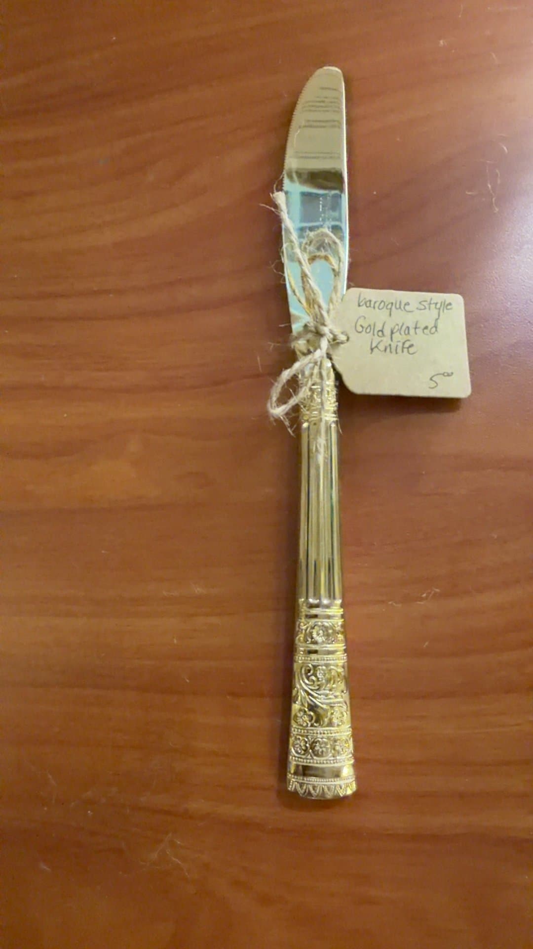 Baroque Style Gold Plated Knife - Image 1