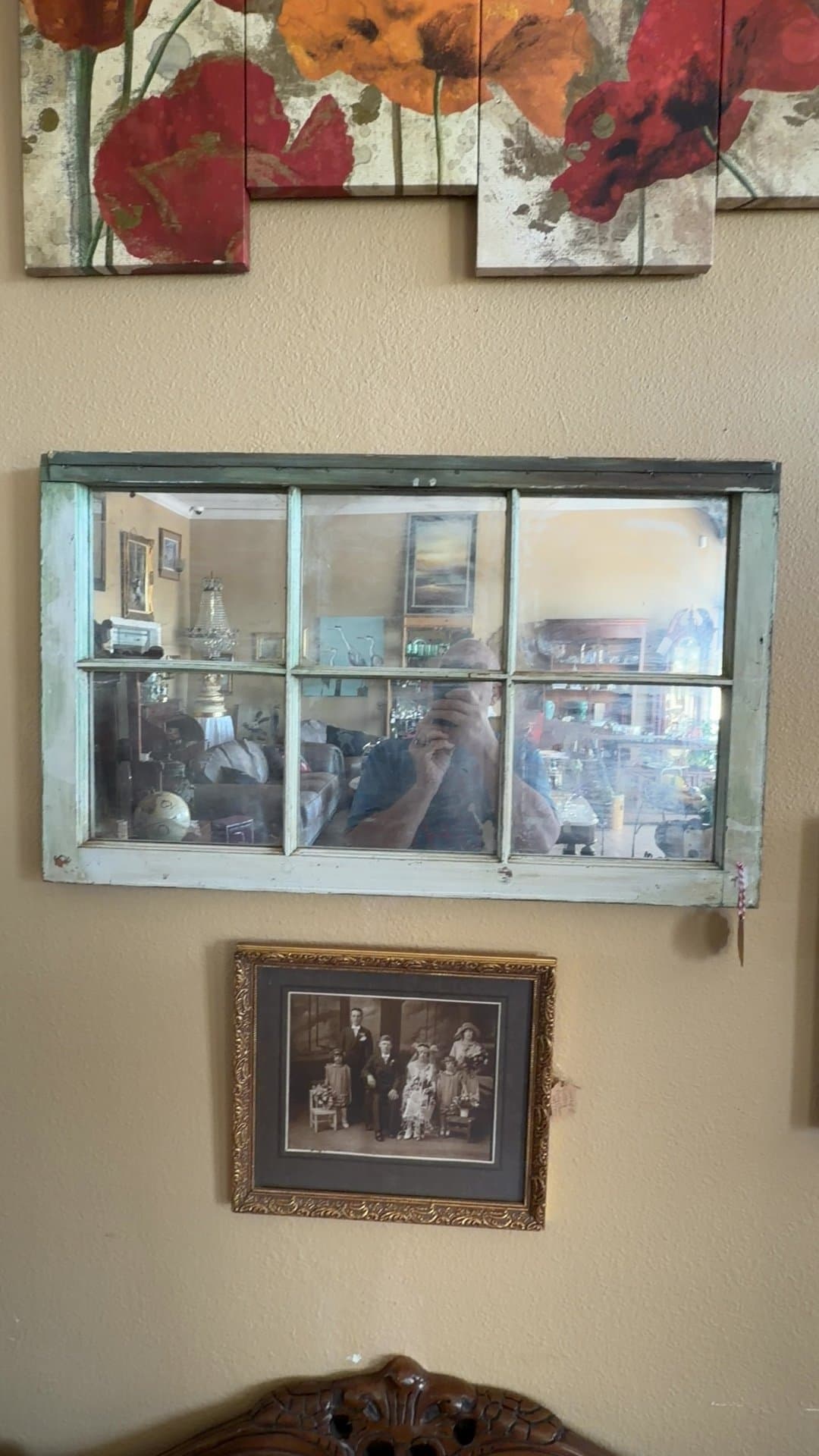 Vintage Window Frame Mirror - Image 1