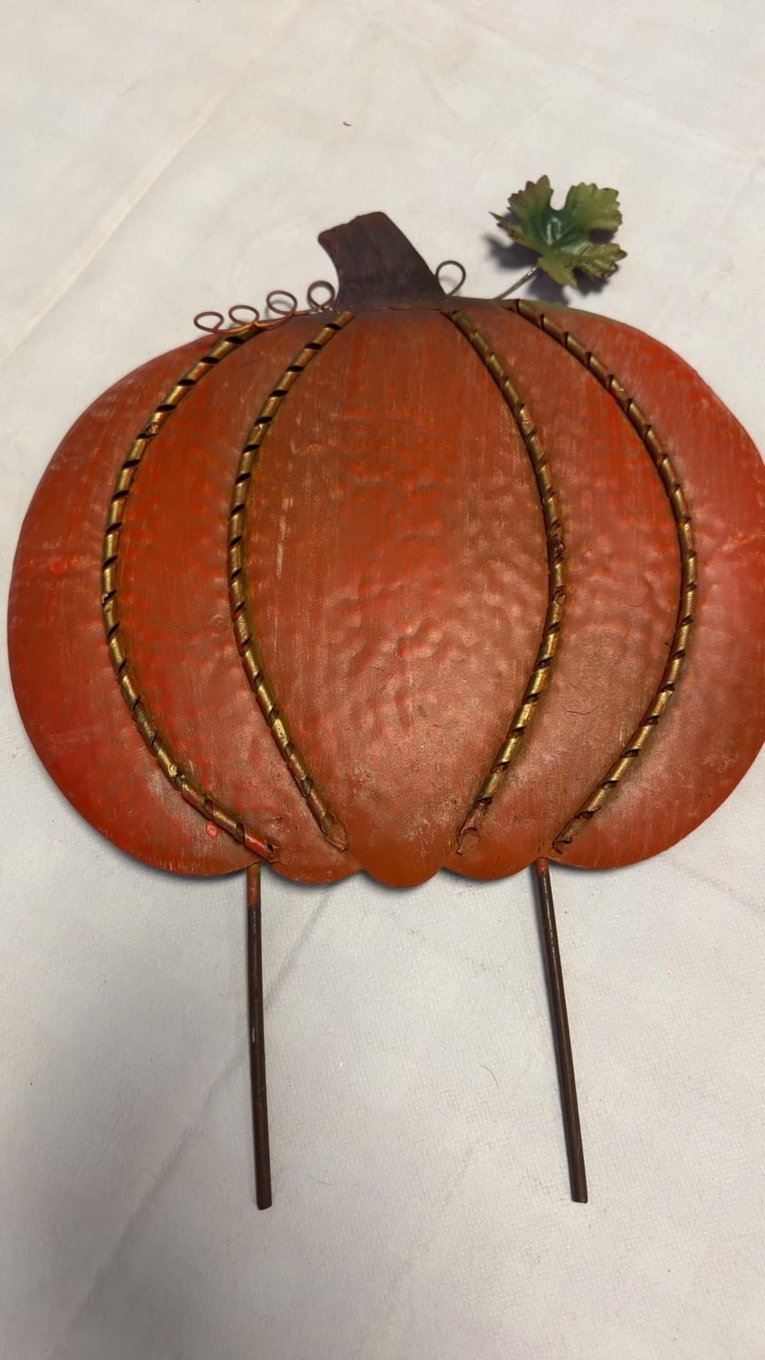 Metal Pumpkin Garden Stake - Image 1
