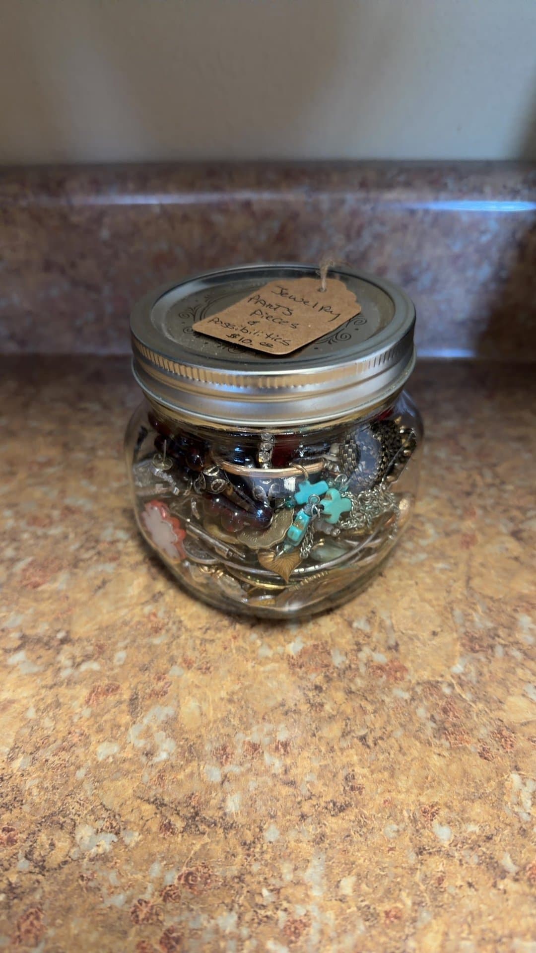 Small Jar of Assorted Jewelry Parts - Image 1