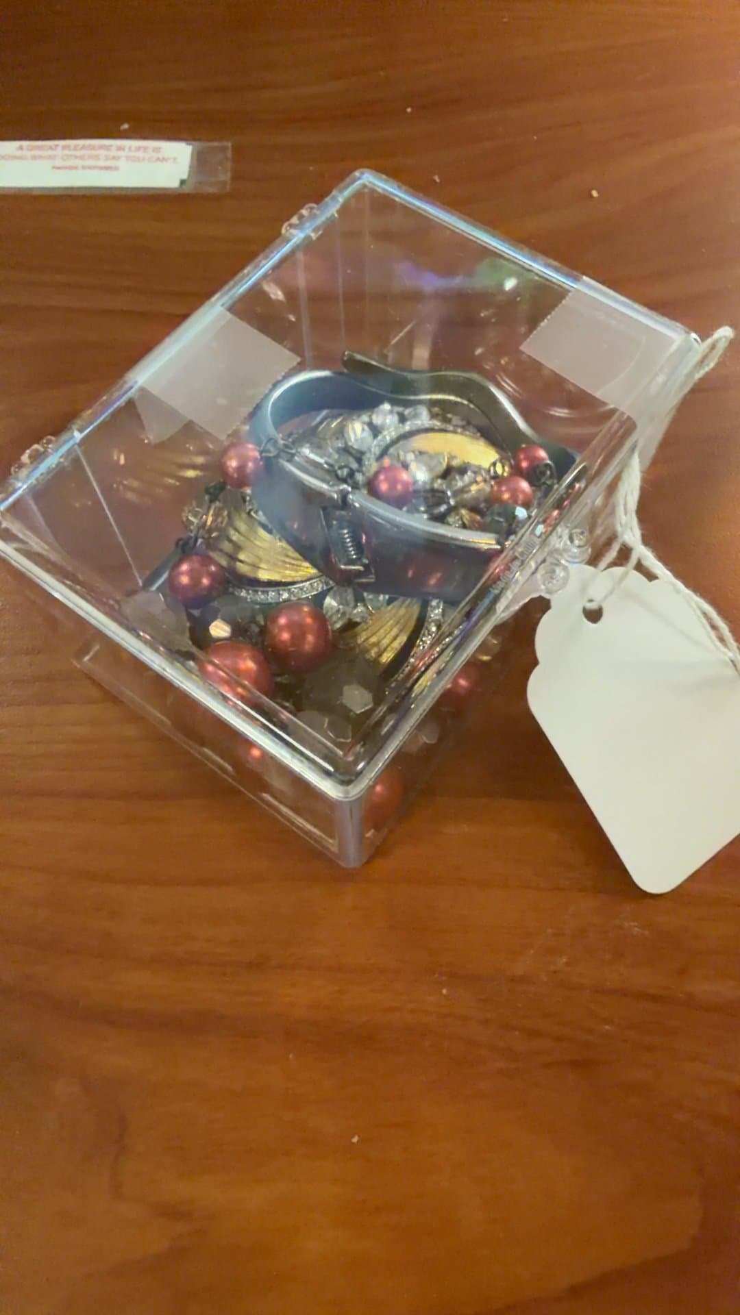 Decorative Jewelry Box with Assorted Costume Jewelry - Image 1