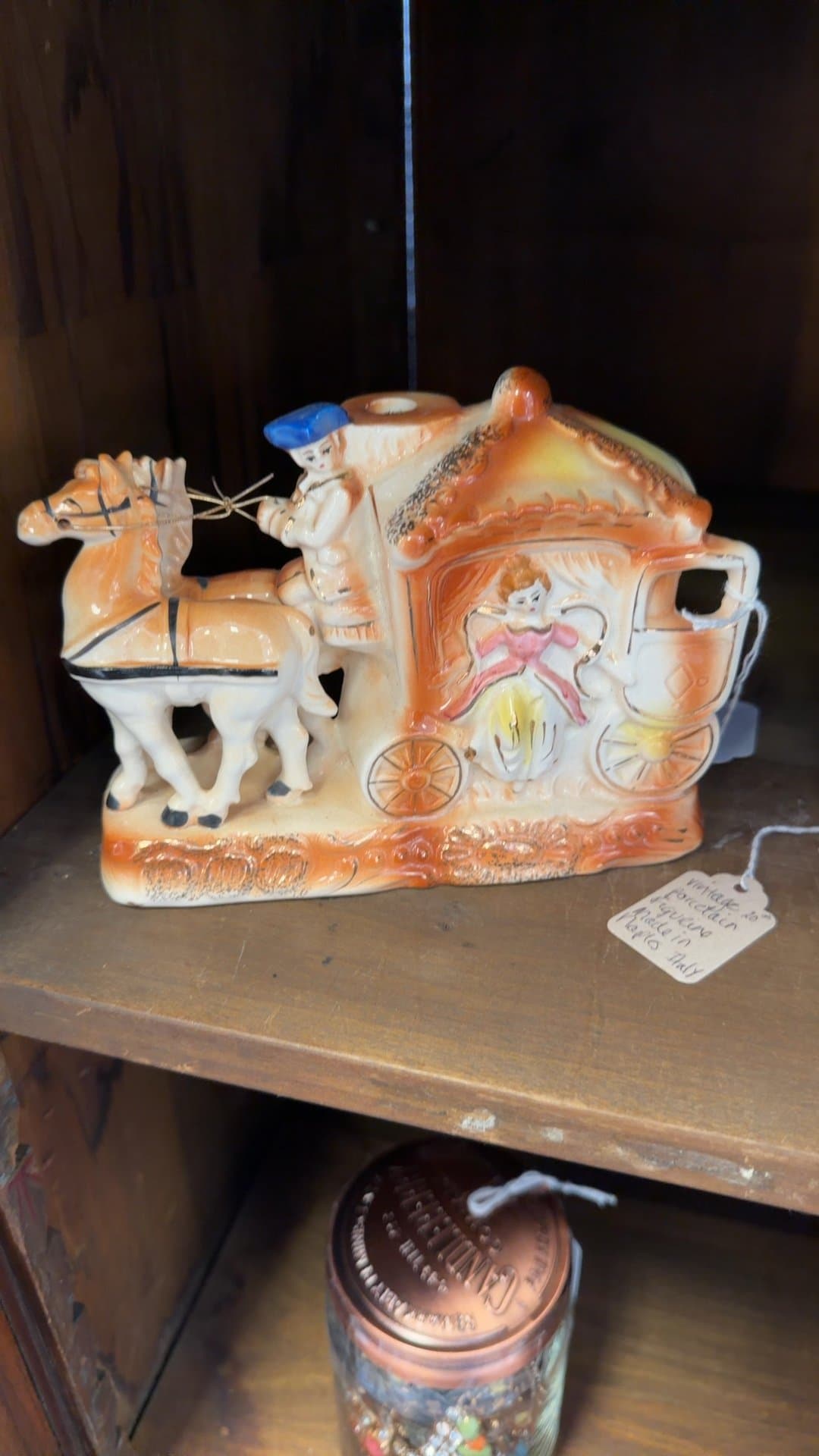 Vintage Delcoronado Glazed Porcelain Carriage Figurine - Image 1
