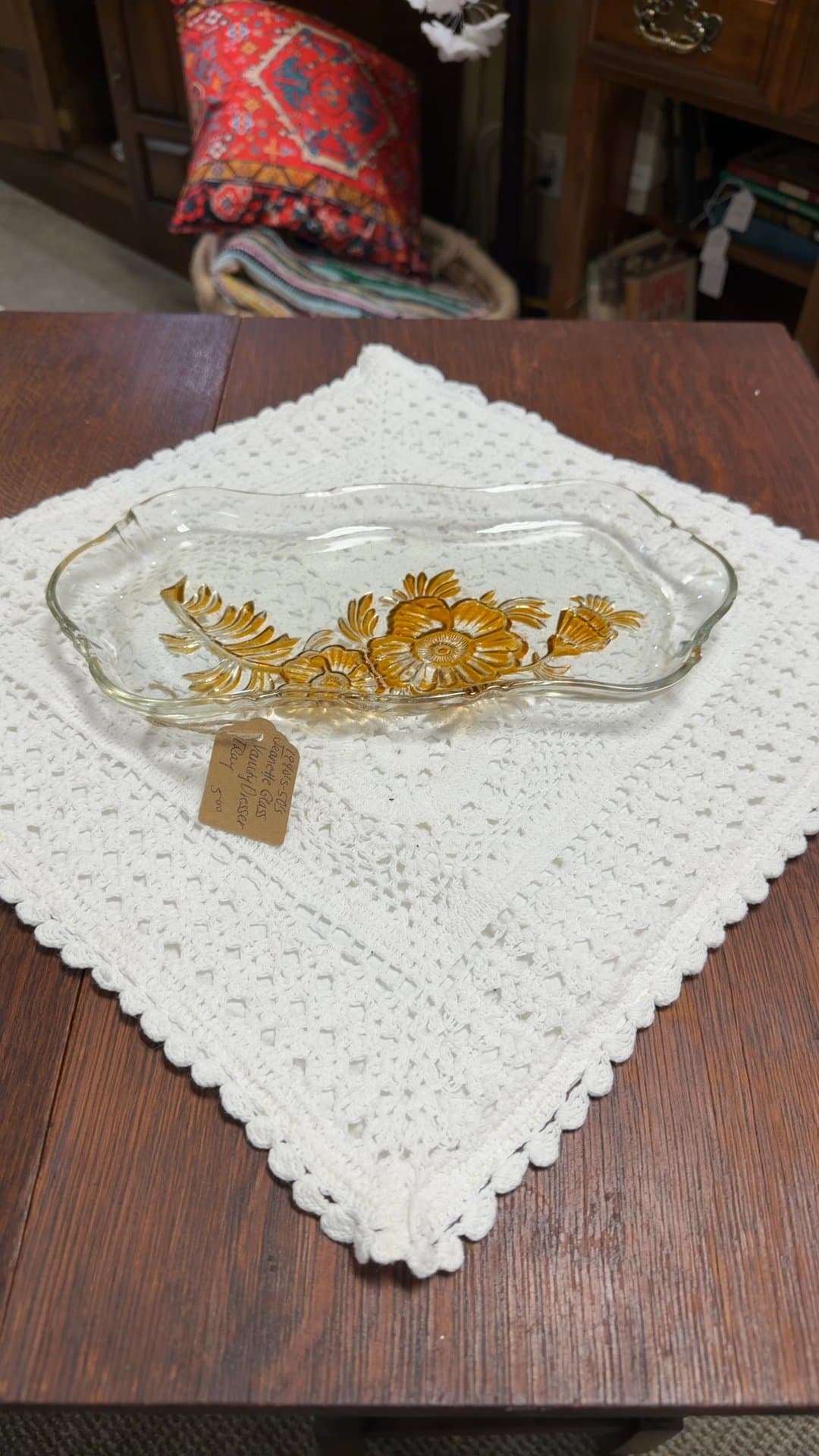 1940s-50s Jeannette Glass Vanity Dresser Tray - Image 1