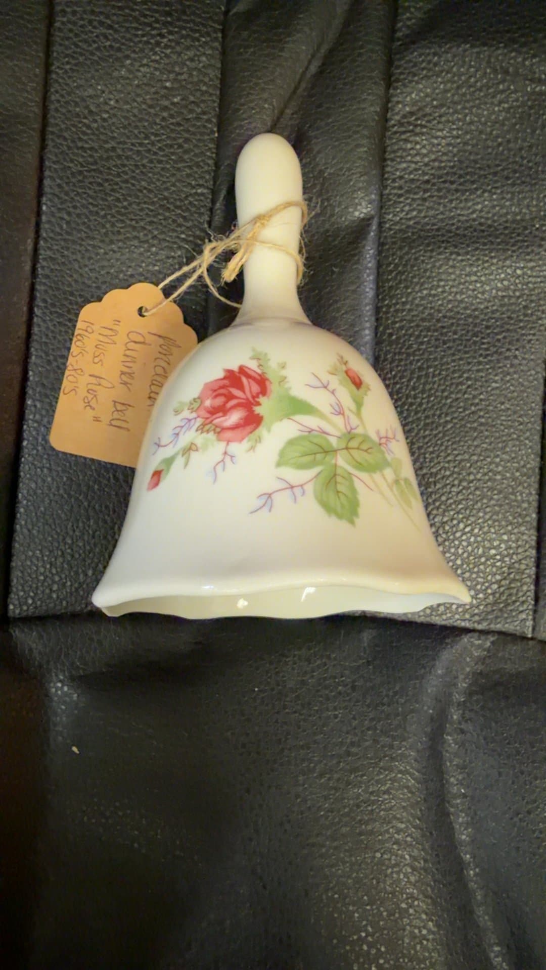 Porcelain Dinner Bell with Rose Design - Image 1
