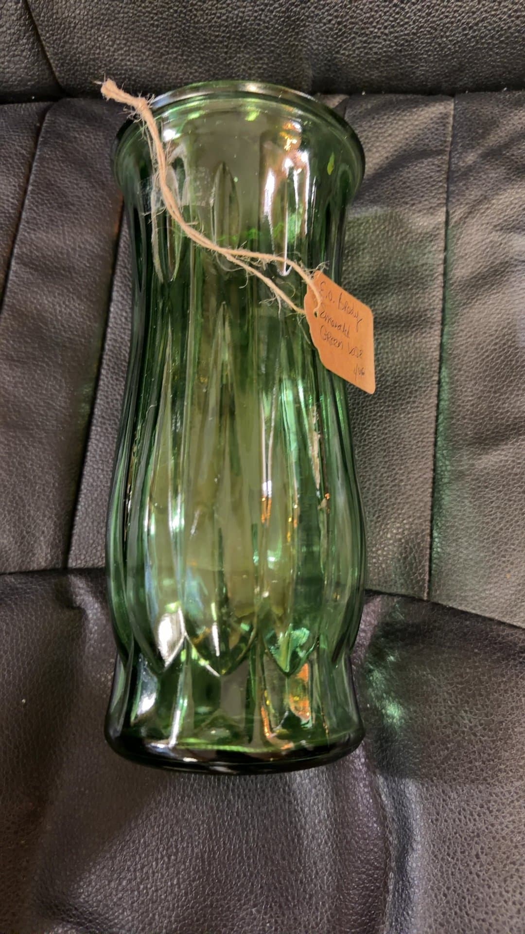 Emerald Green Glass Vase - Image 1