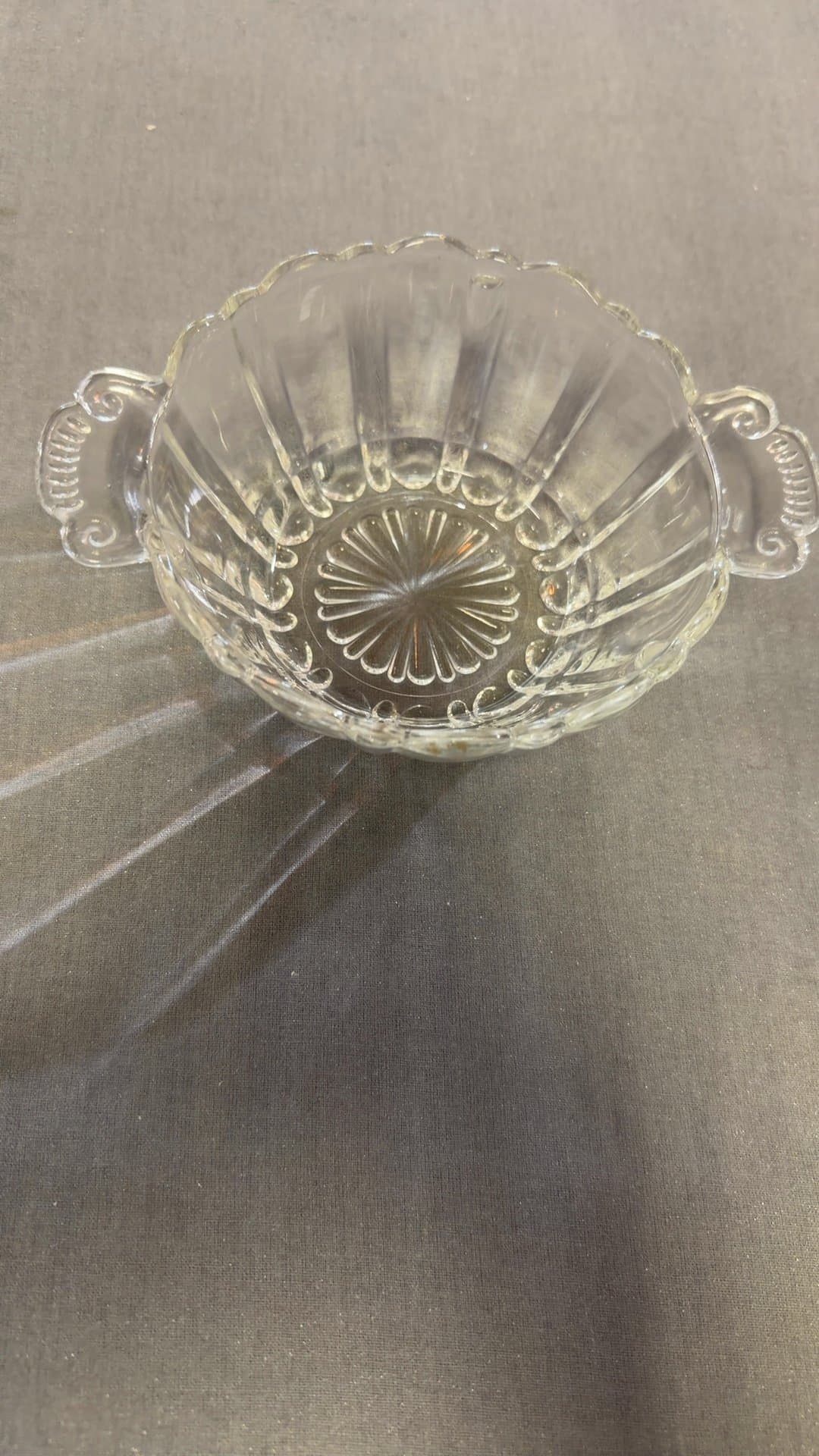 Vintage Clear Glass Serving Bowl - Image 1