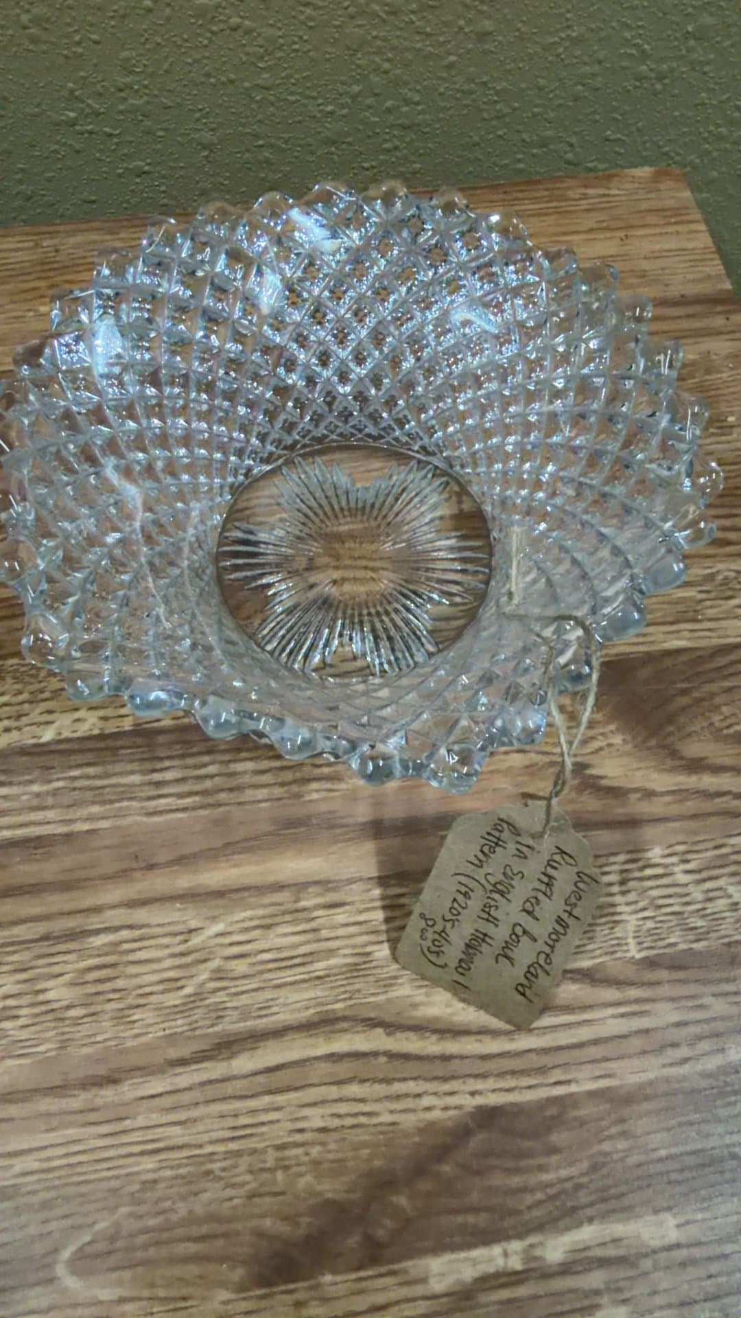 Vintage Cut Glass Bowl - Image 1
