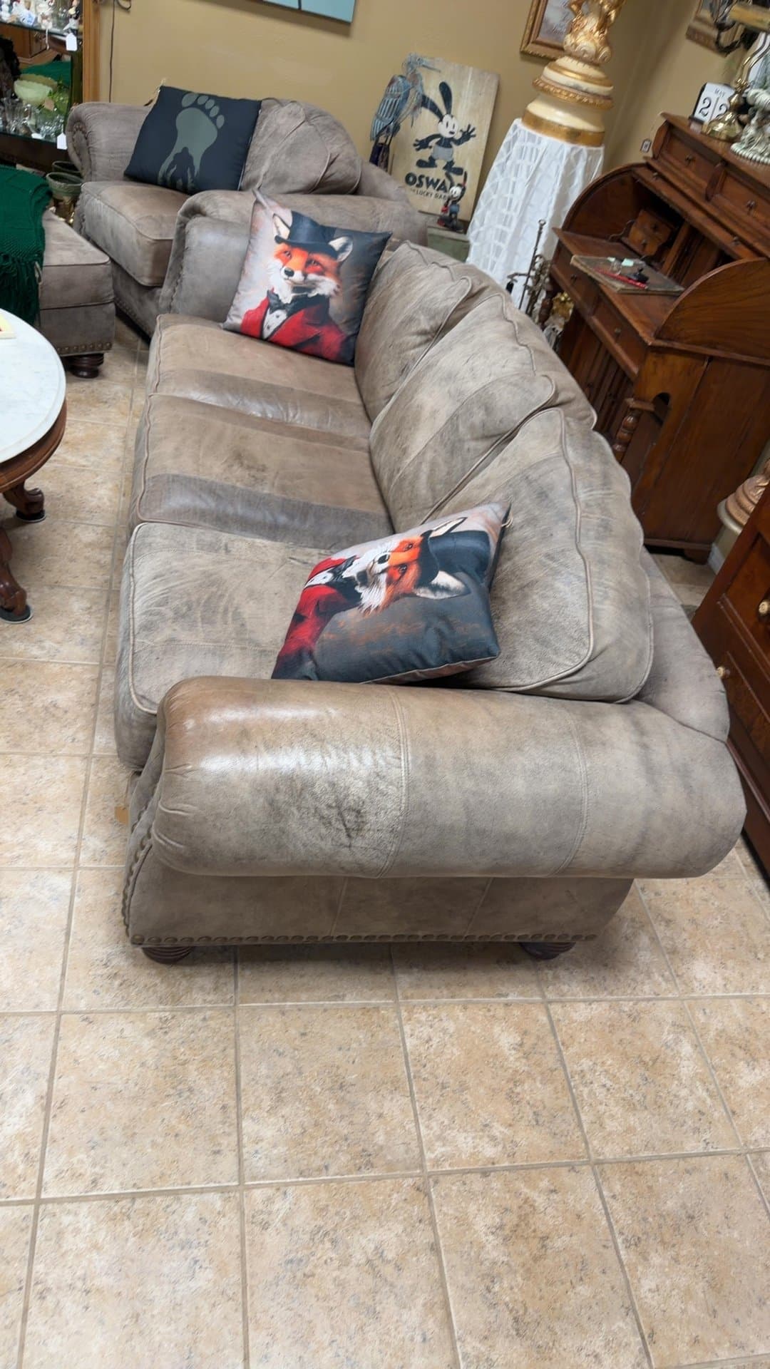 Vintage Leather Sofa (SOFA ONLY) - Image 1
