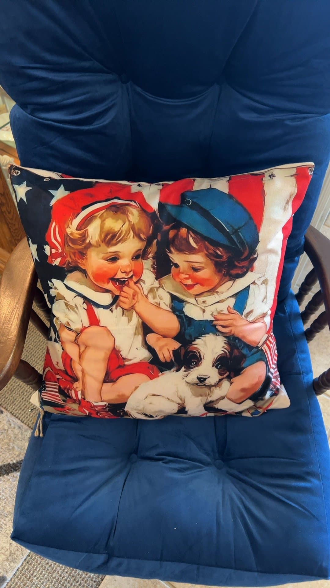 Vintage Patriotic Children's Cushion - Image 1