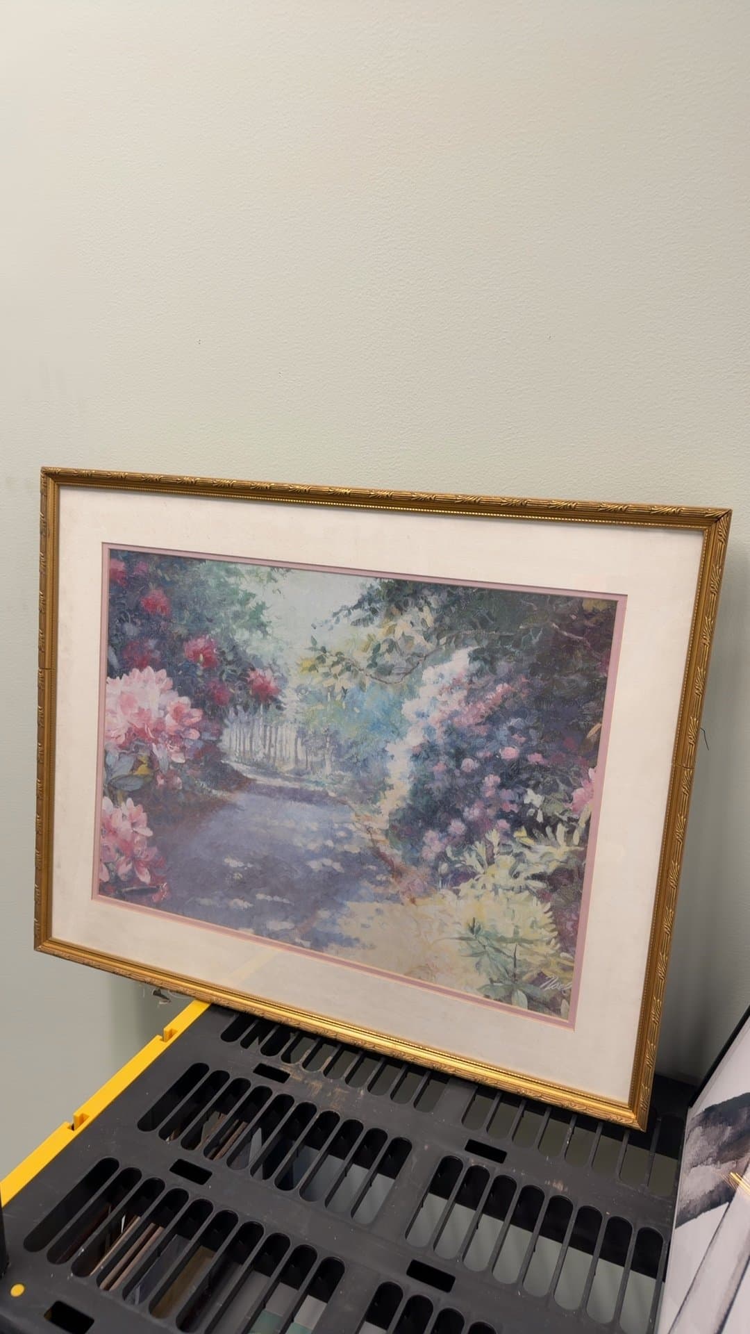 Framed Floral Pathway Painting - Image 1