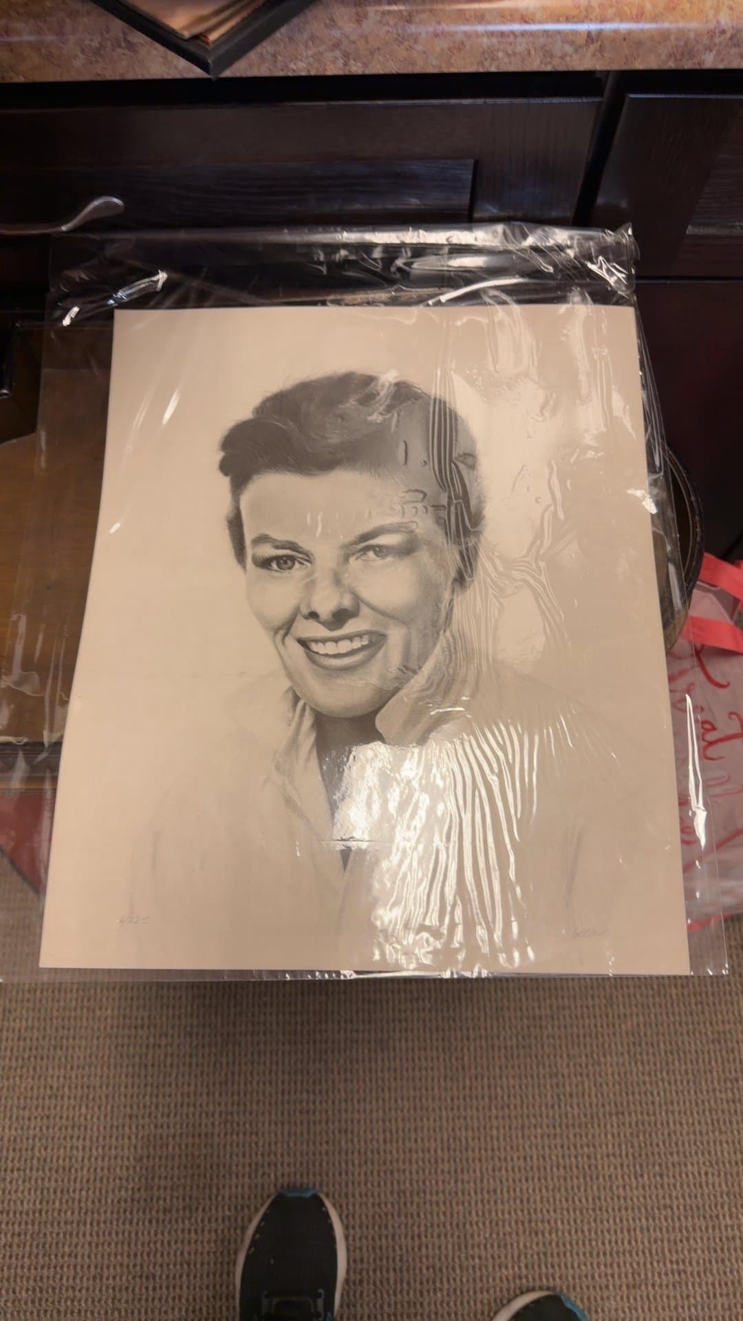 Pencil Portrait Drawing of a Smiling Woman - Image 1