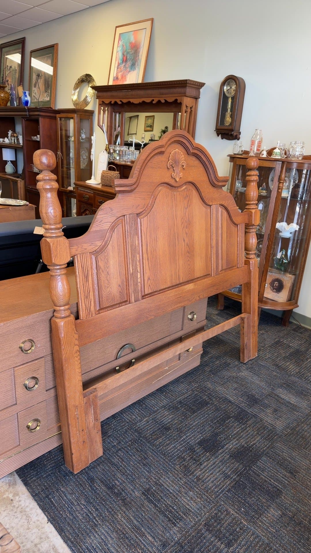 Vintage Wooden Headboard - Image 1