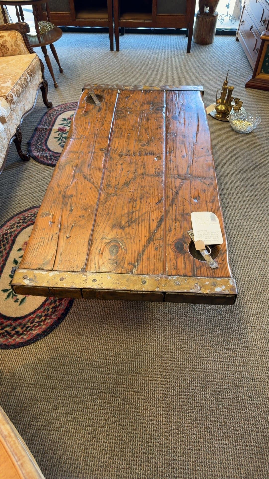 Repurposed WWII Liberty Ship Hatch Coffee Table - Image 1