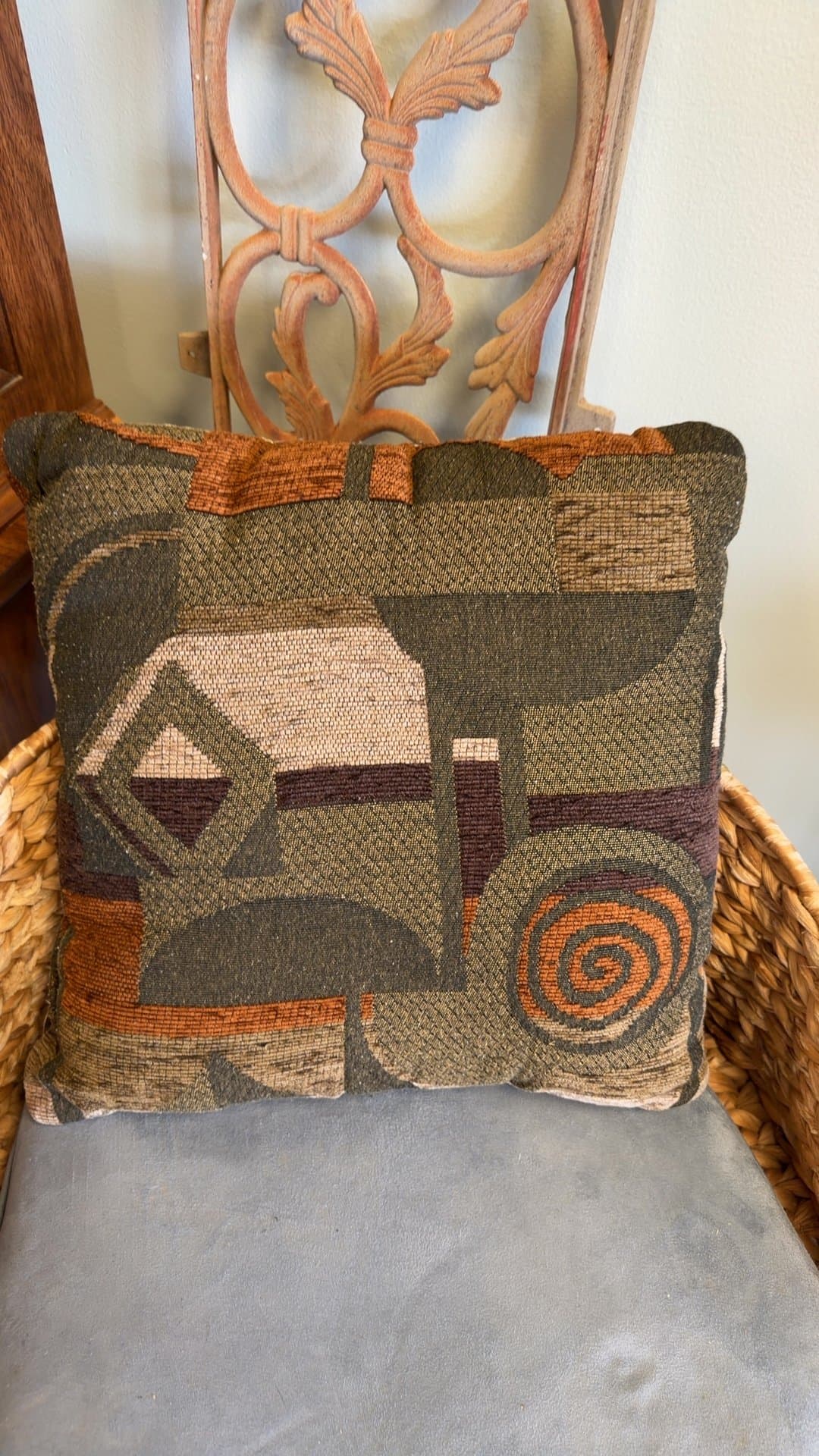 Geometric Pattern Throw Pillow - Image 1
