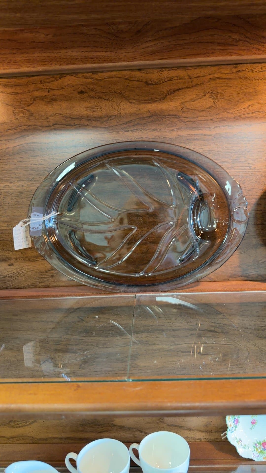 Pyrex Tawny Smoke Glass Platter - Image 1