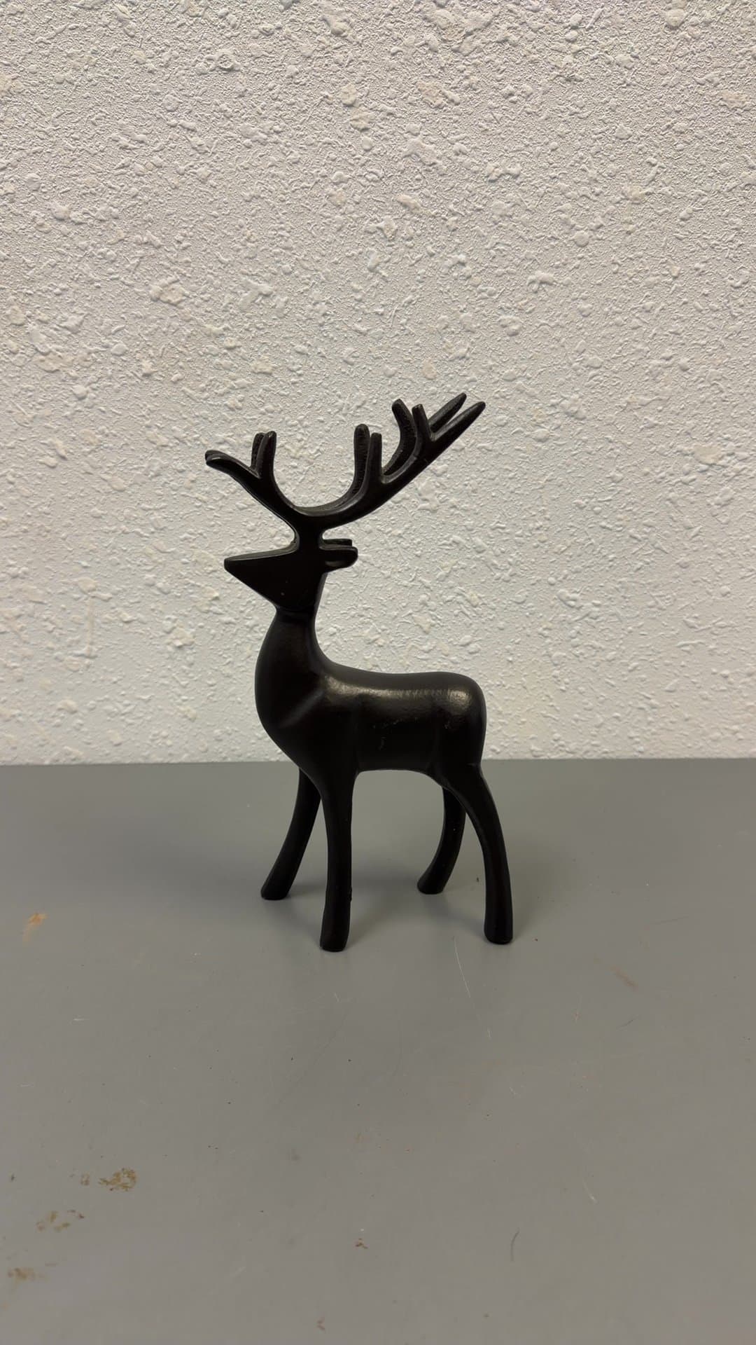 Black Cast Metal Elk Figurine - Image 1