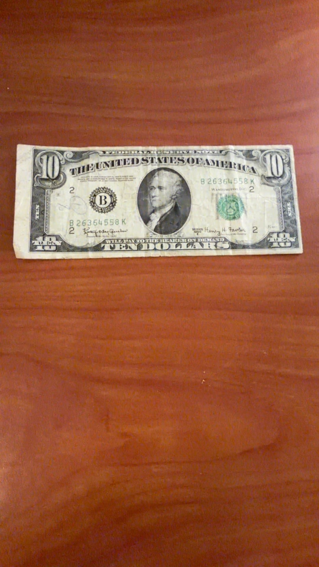 1963 United States Ten-Dollar Bill - Image 1