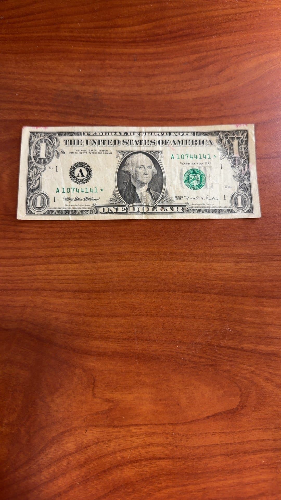 1969 US One Dollar Bill - Image 1