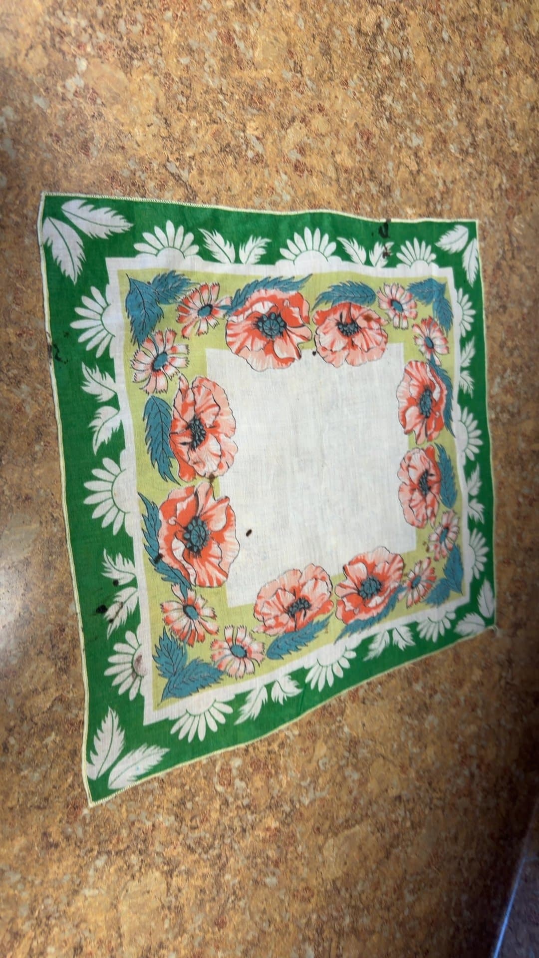 Vintage Floral Handkerchief - Image 1