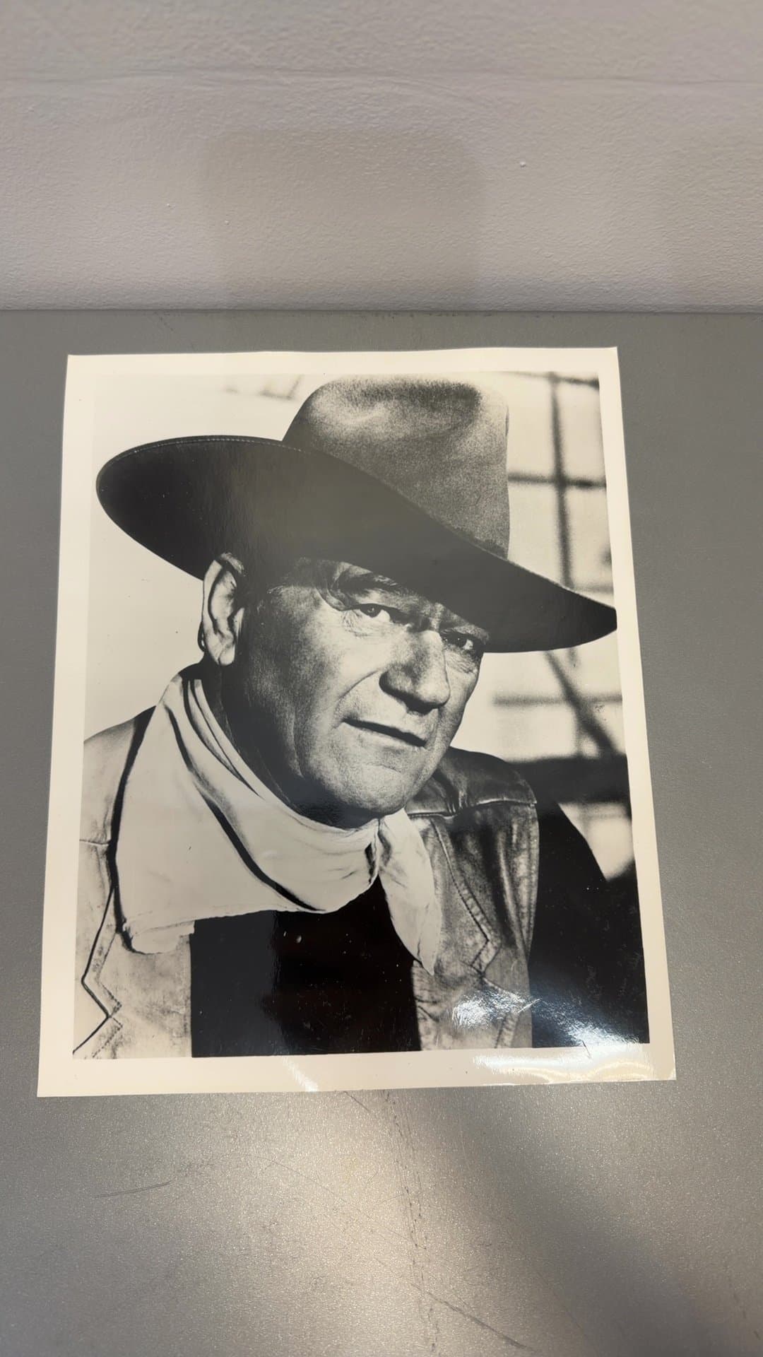 Vintage John Wayne Black and White Portrait Photograph - Image 1