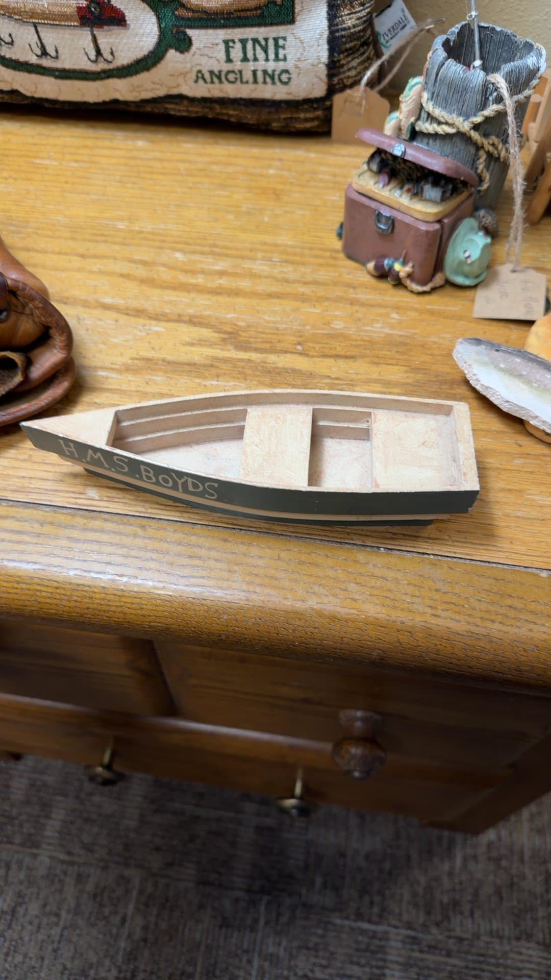 H.M.S. Boyds Wooden Model Boat - Image 1