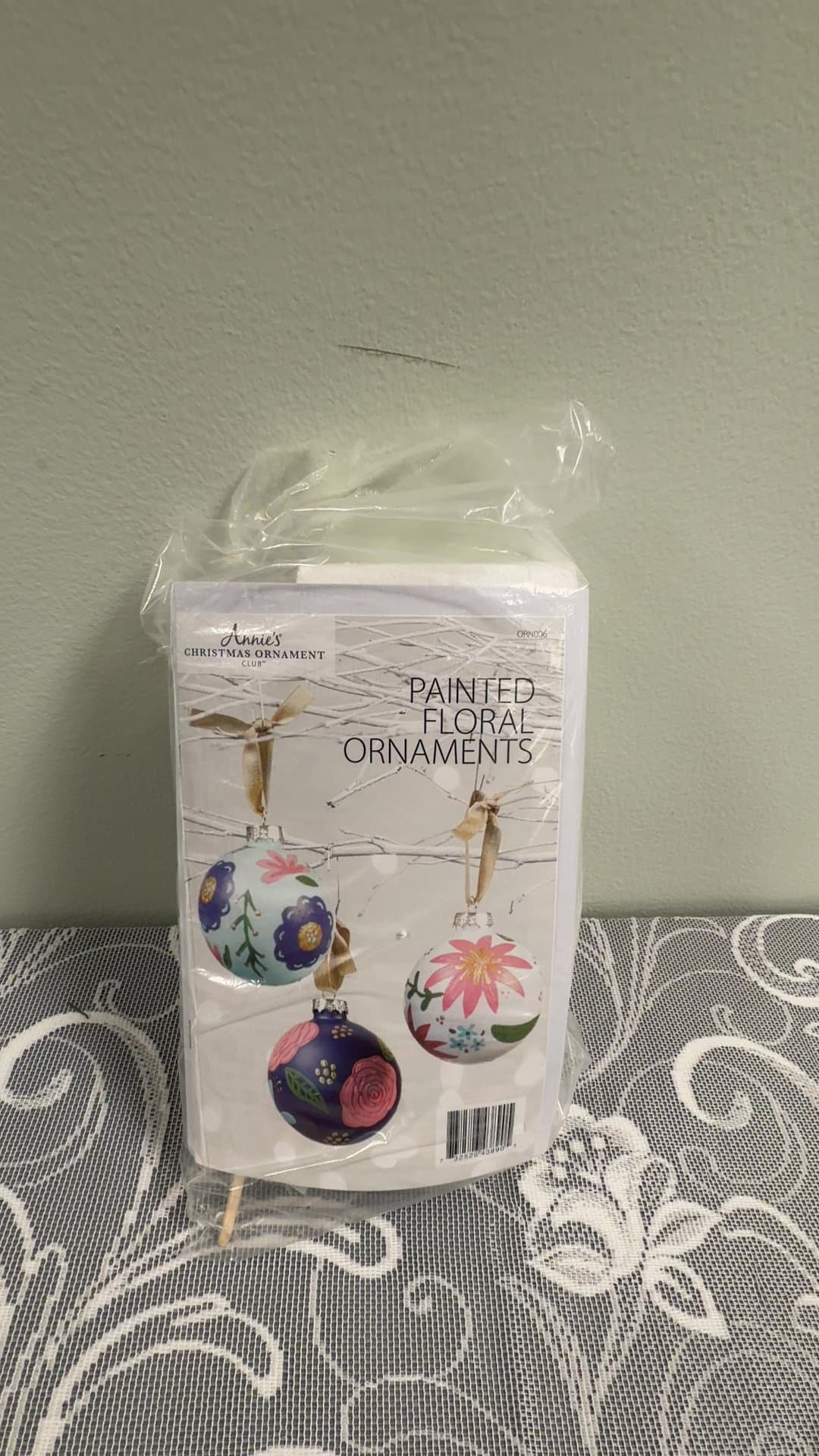 Annie's Christmas Ornament Club Painted Floral Ornaments Craft Kit - Image 1