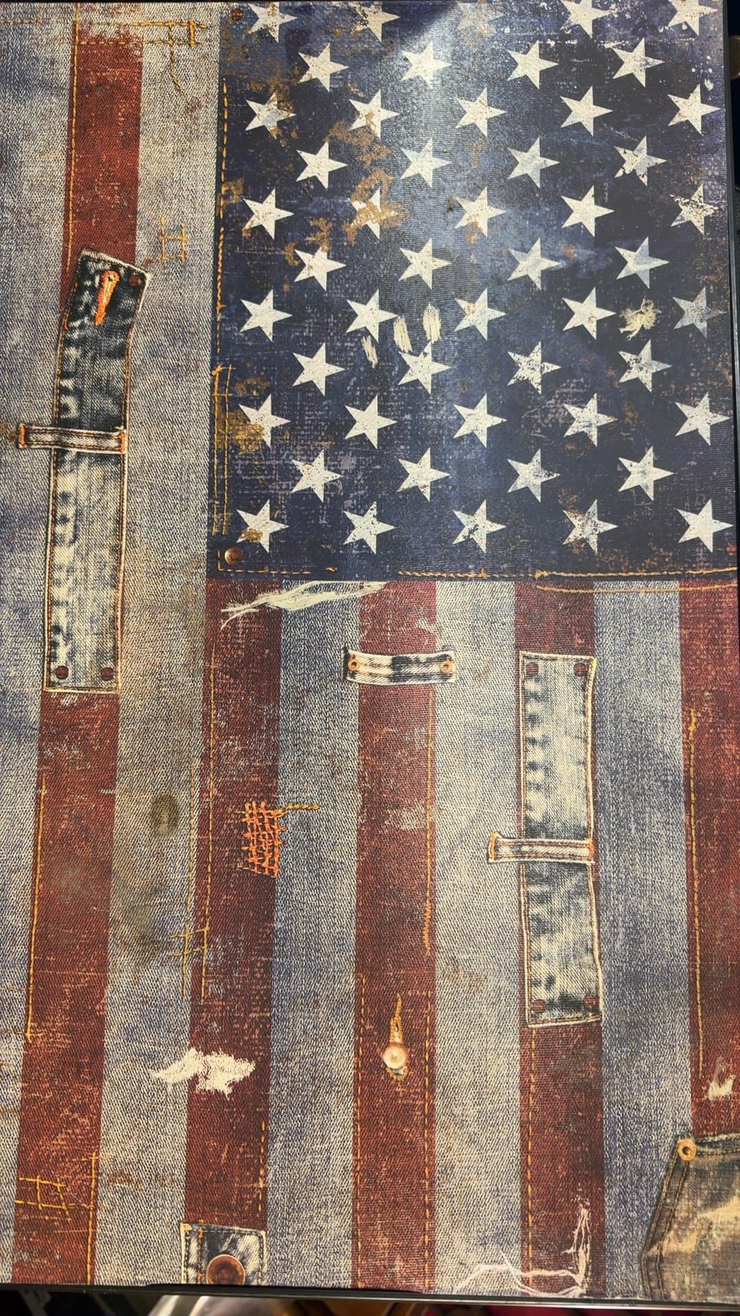 American Flag Denim Art Print - Image 1