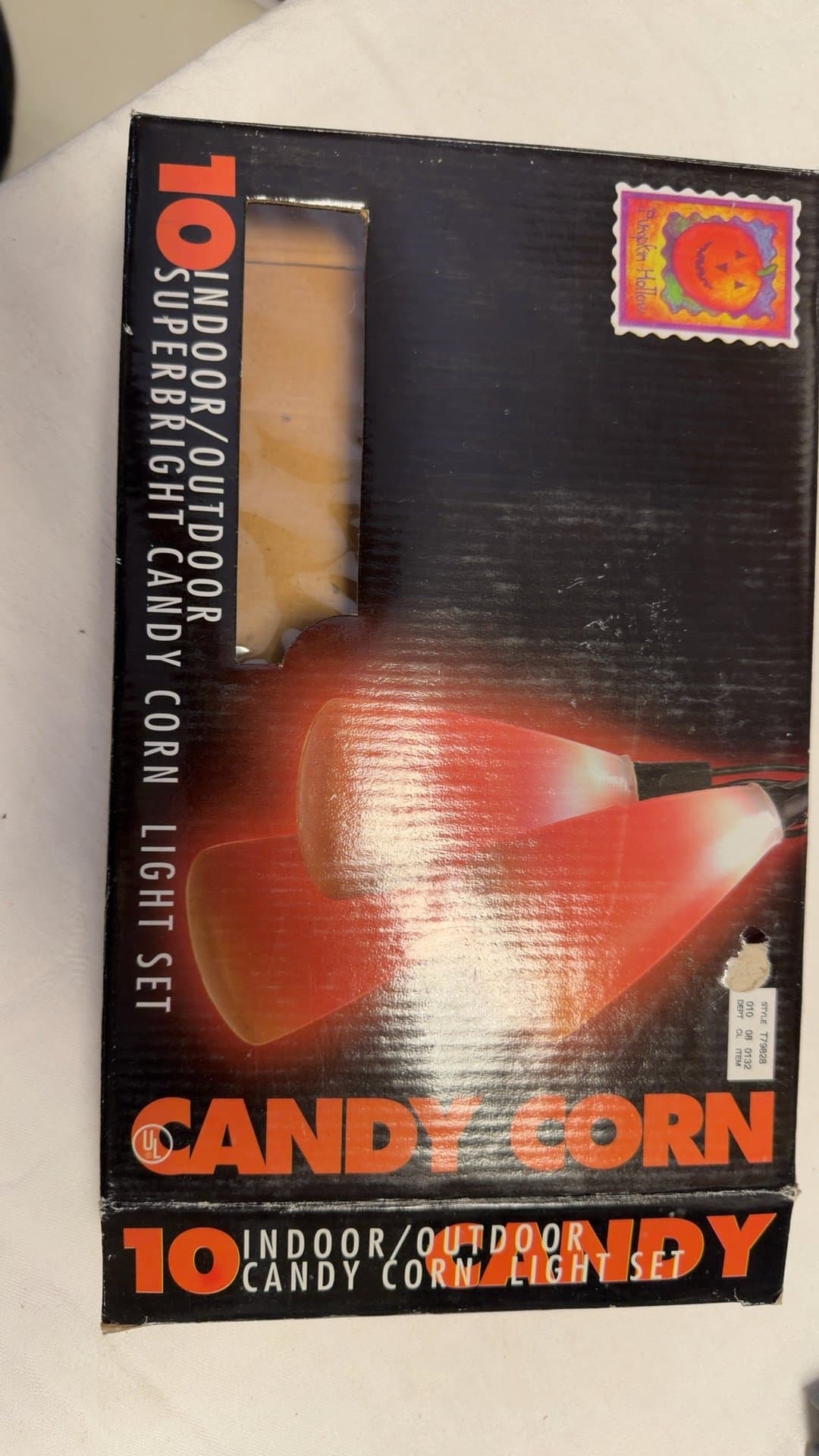 Pumpkin Hollow 10 Superbright Candy Corn Indoor Outdoor Light Set - Image 1