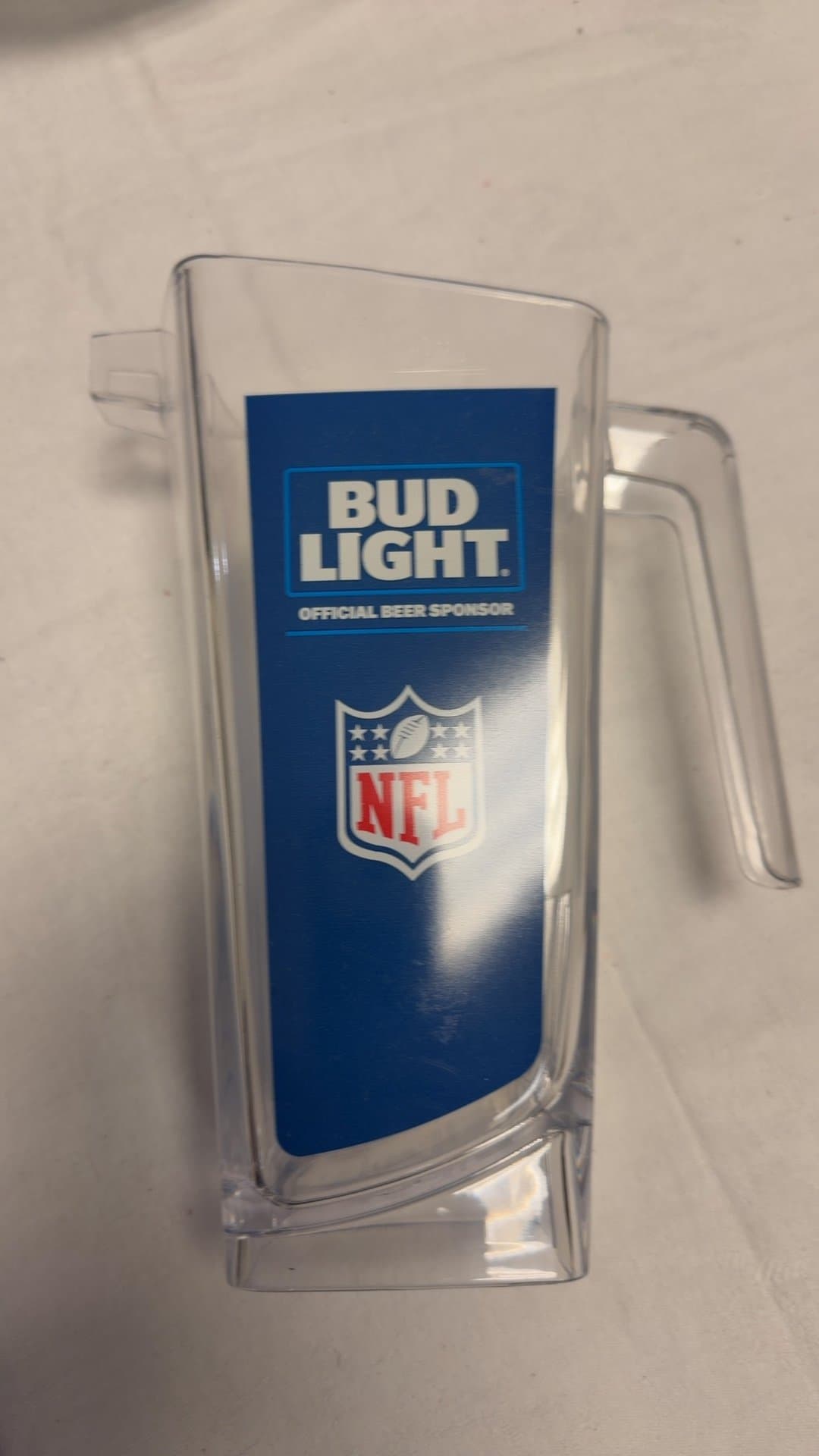 Bud Light NFL Clear Plastic Beer Pitcher by Kurve - Image 1