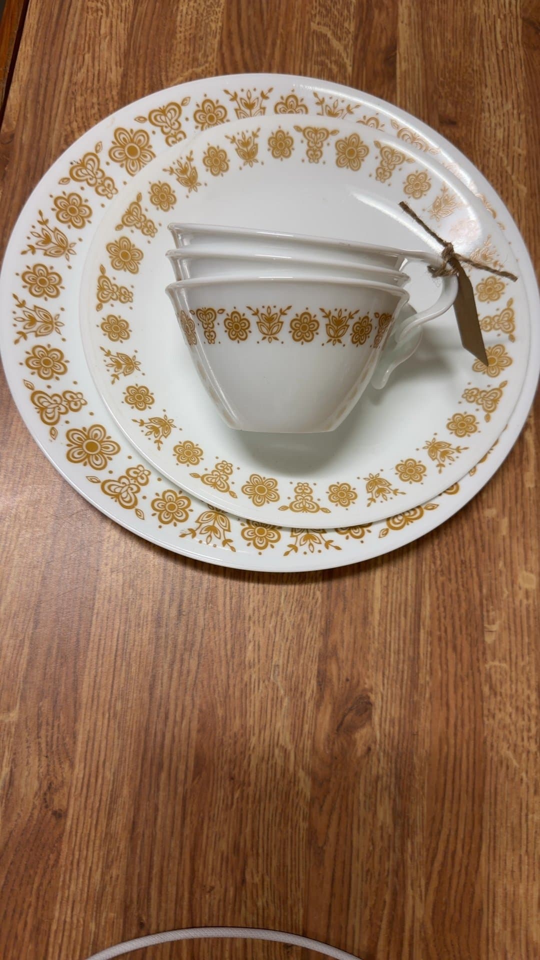 Corelle 1970s Butterfly Gold Dinnerware Set - Image 1