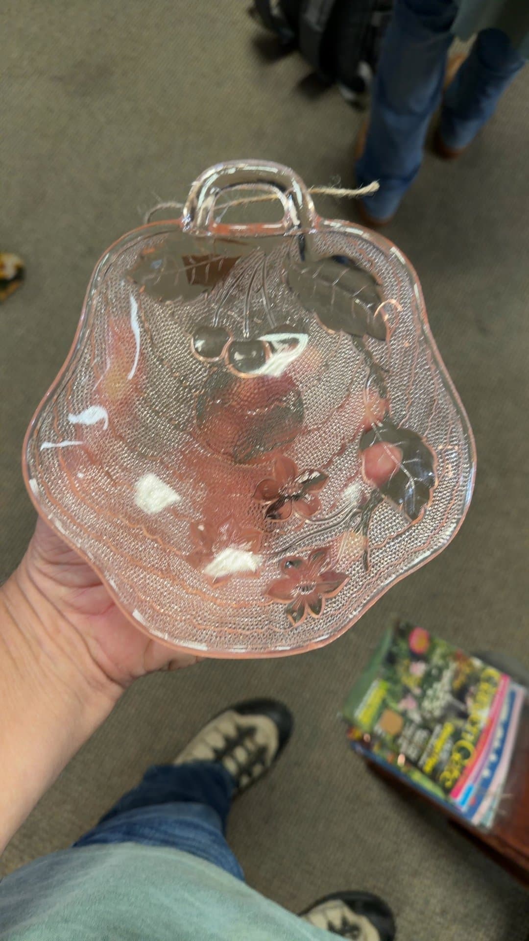 1930s Indiana Glass Co. Cherry Pattern Nappy Dish - Image 1