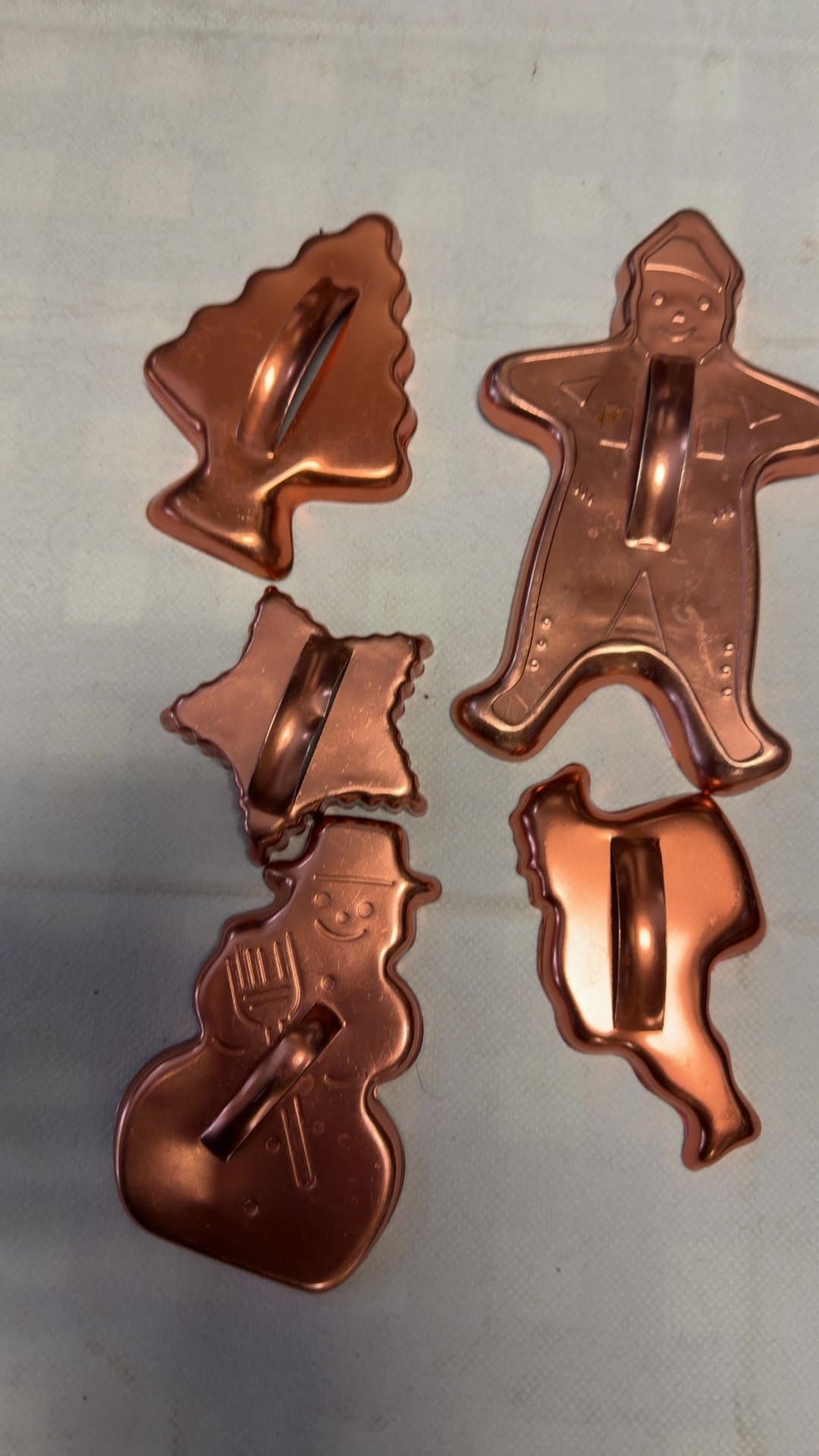 Vintage Copper Cookie Cutters Set - Image 1