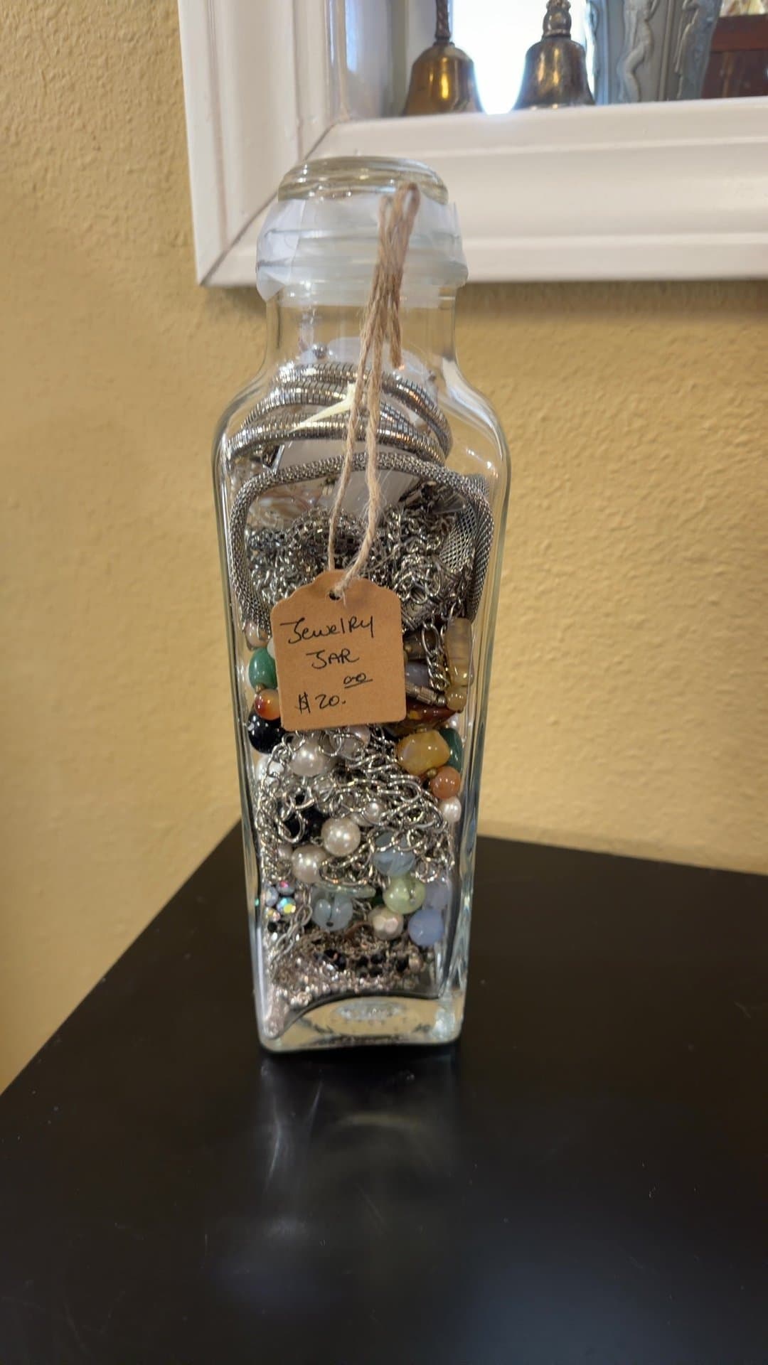 Assorted Jewelry in Glass Bottle - Image 1