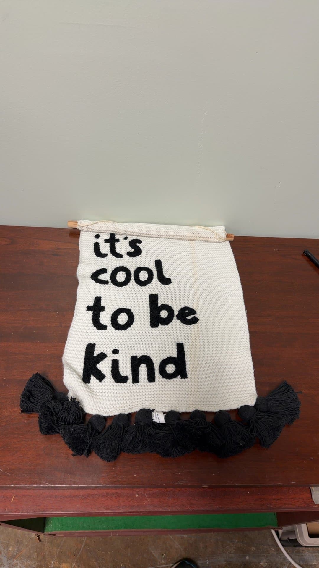 Wall Hanging with 'It's Cool to Be Kind' Text - Image 1