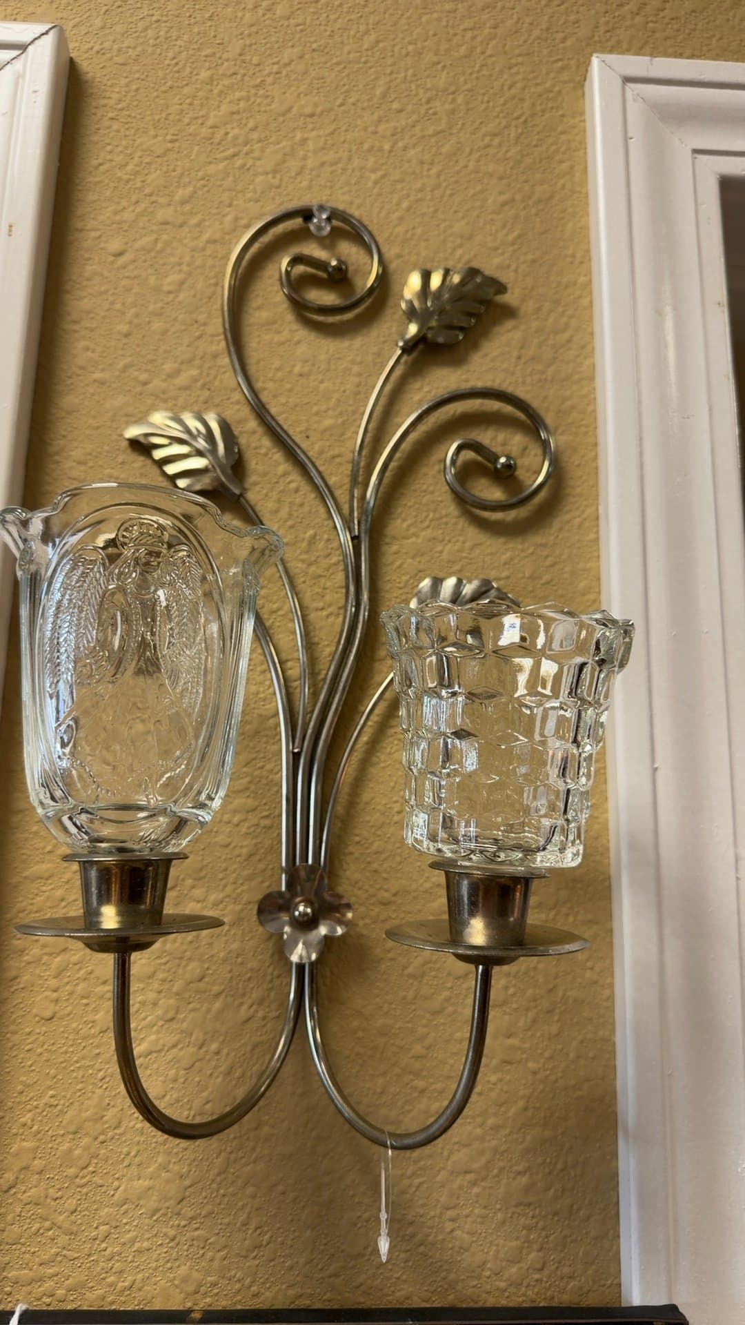 Vintage Brass and Glass Wall Sconce - Image 1