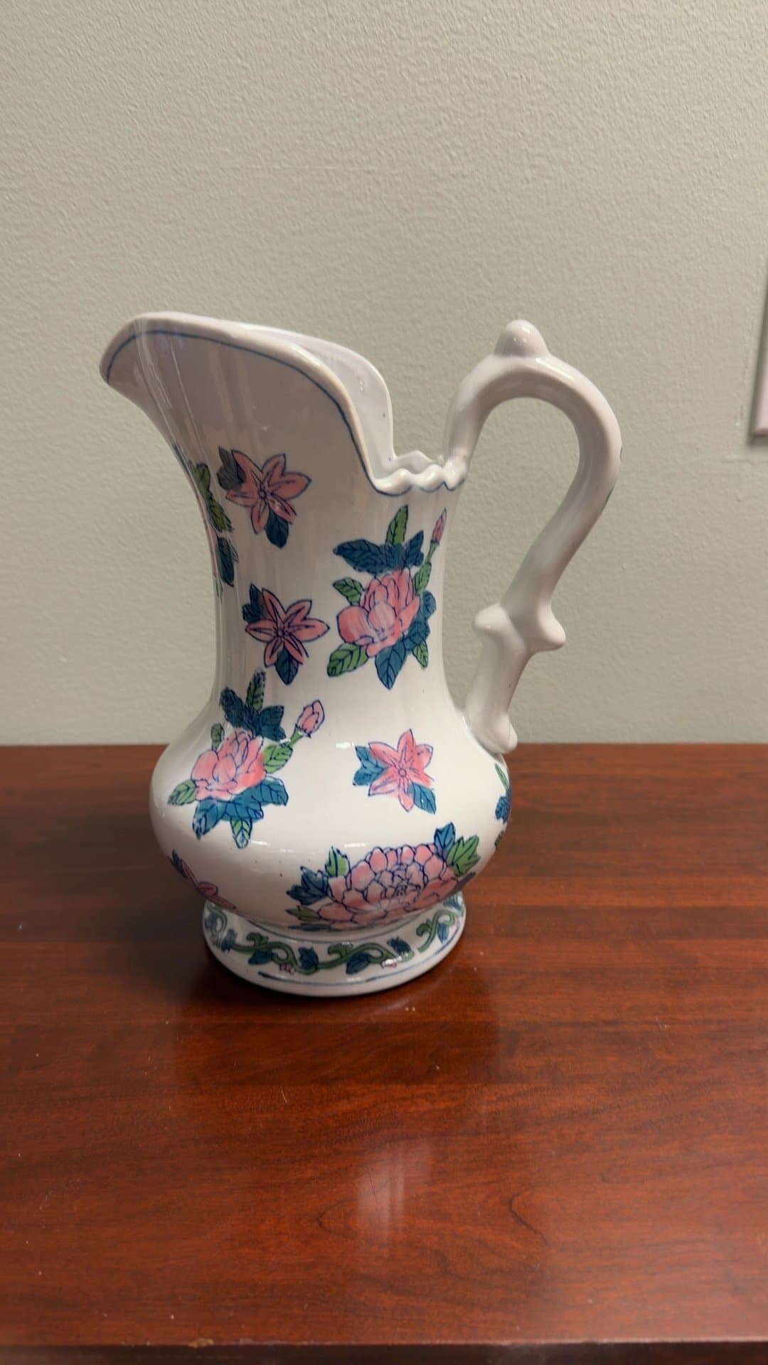 Floral Ceramic Pitcher - Image 1