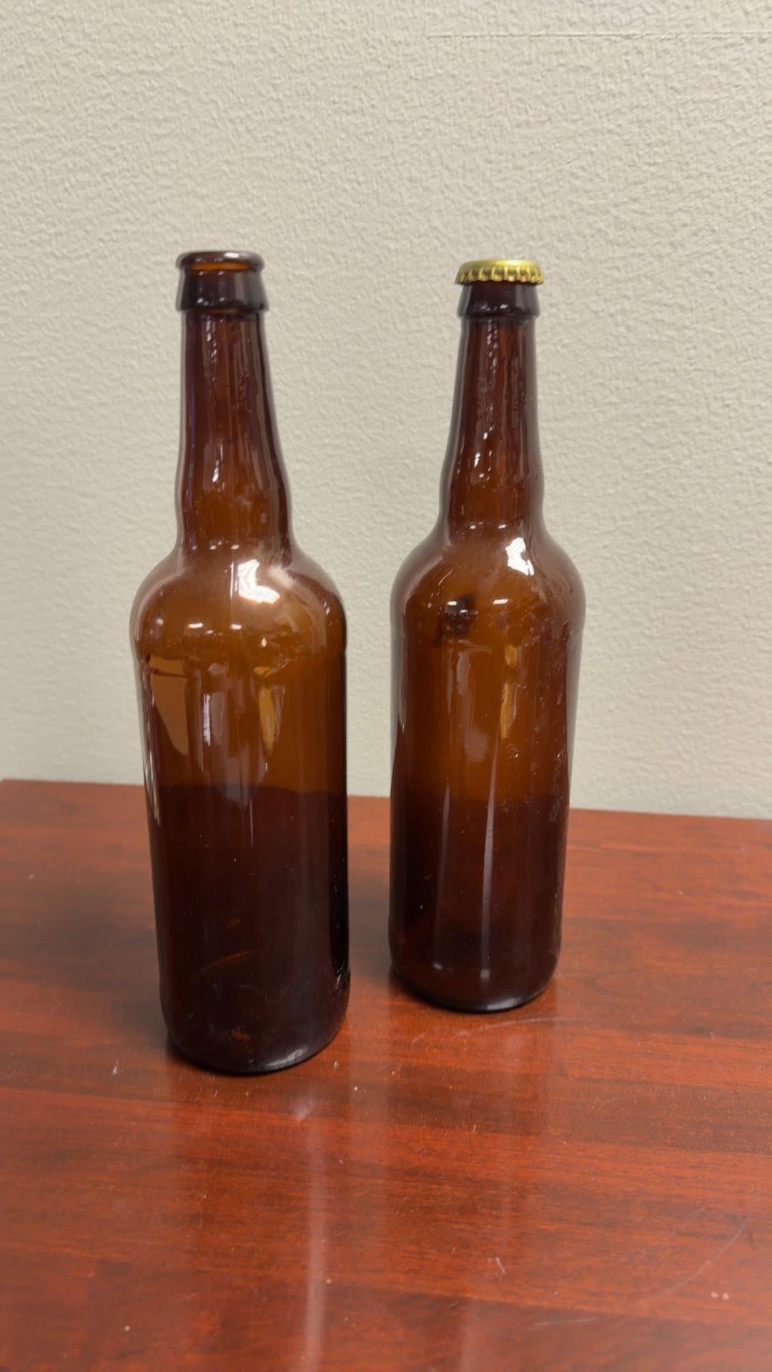 Amber Glass Beer Bottles - Image 1
