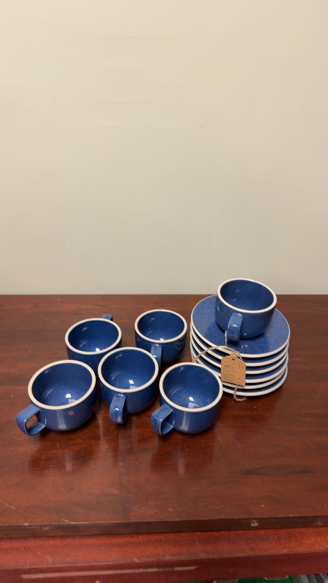 Sasaki Colorstone Sapphire Cups and Saucers Set - Image 1