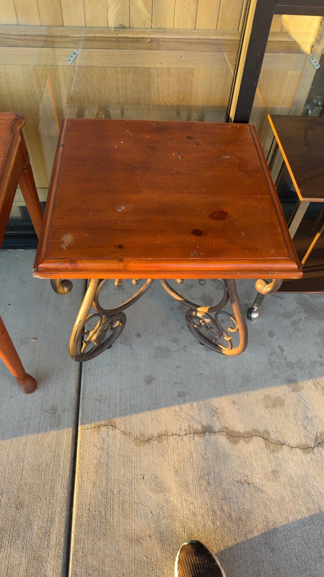 Wood and Iron Side Table - Image 1